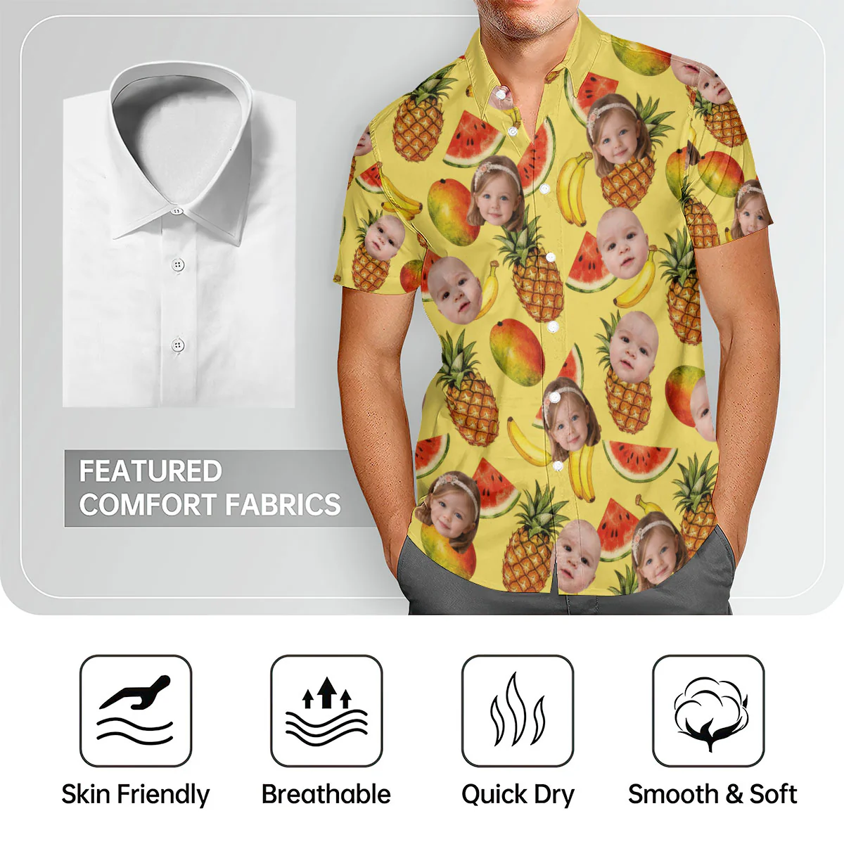 Funny Tropical Fruit Gift For Dad Grandpa - Personalized Hawaiian Shirt - Image 4