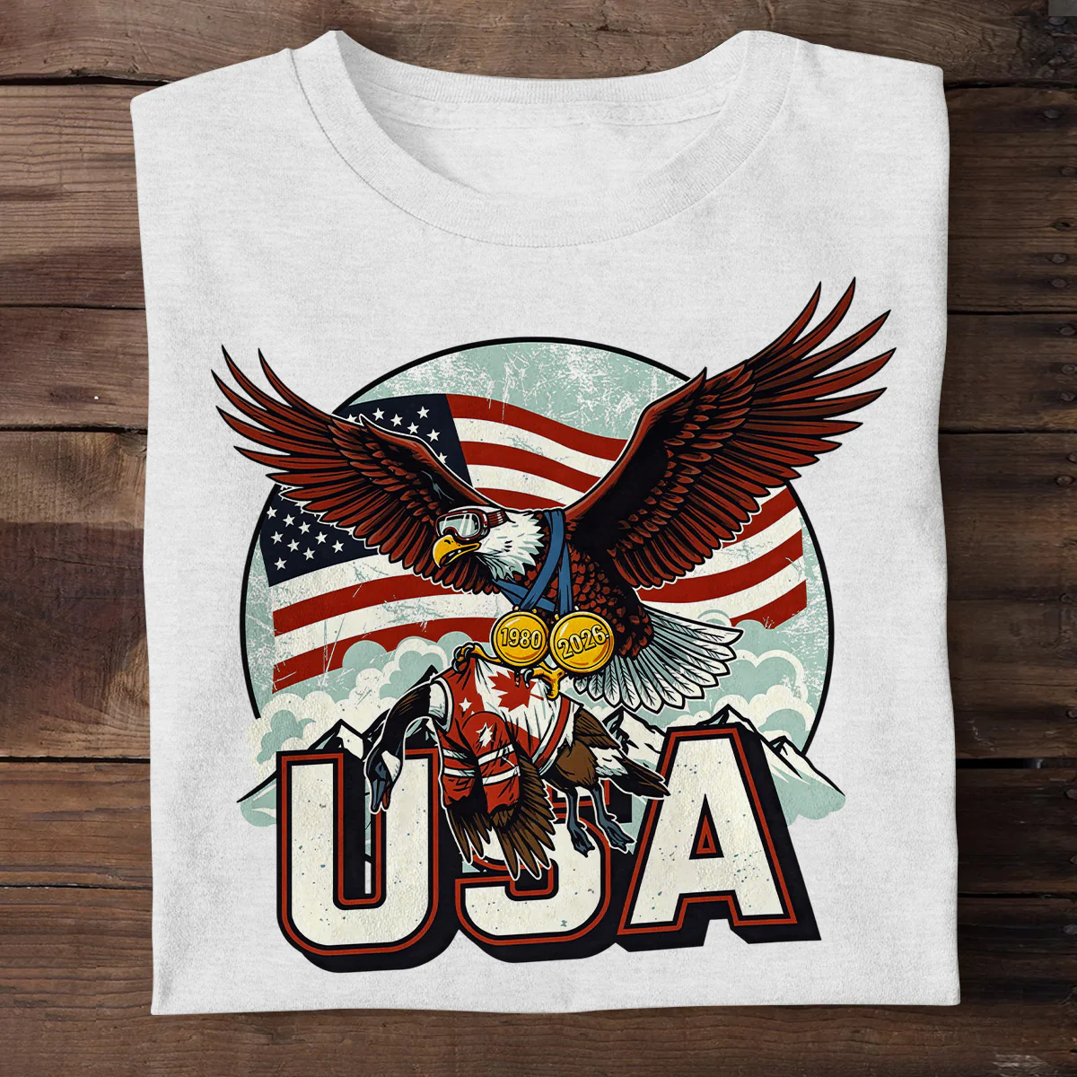 Funny USA Ice Hockey Eagle - Personalized 2D Unisex T-shirt