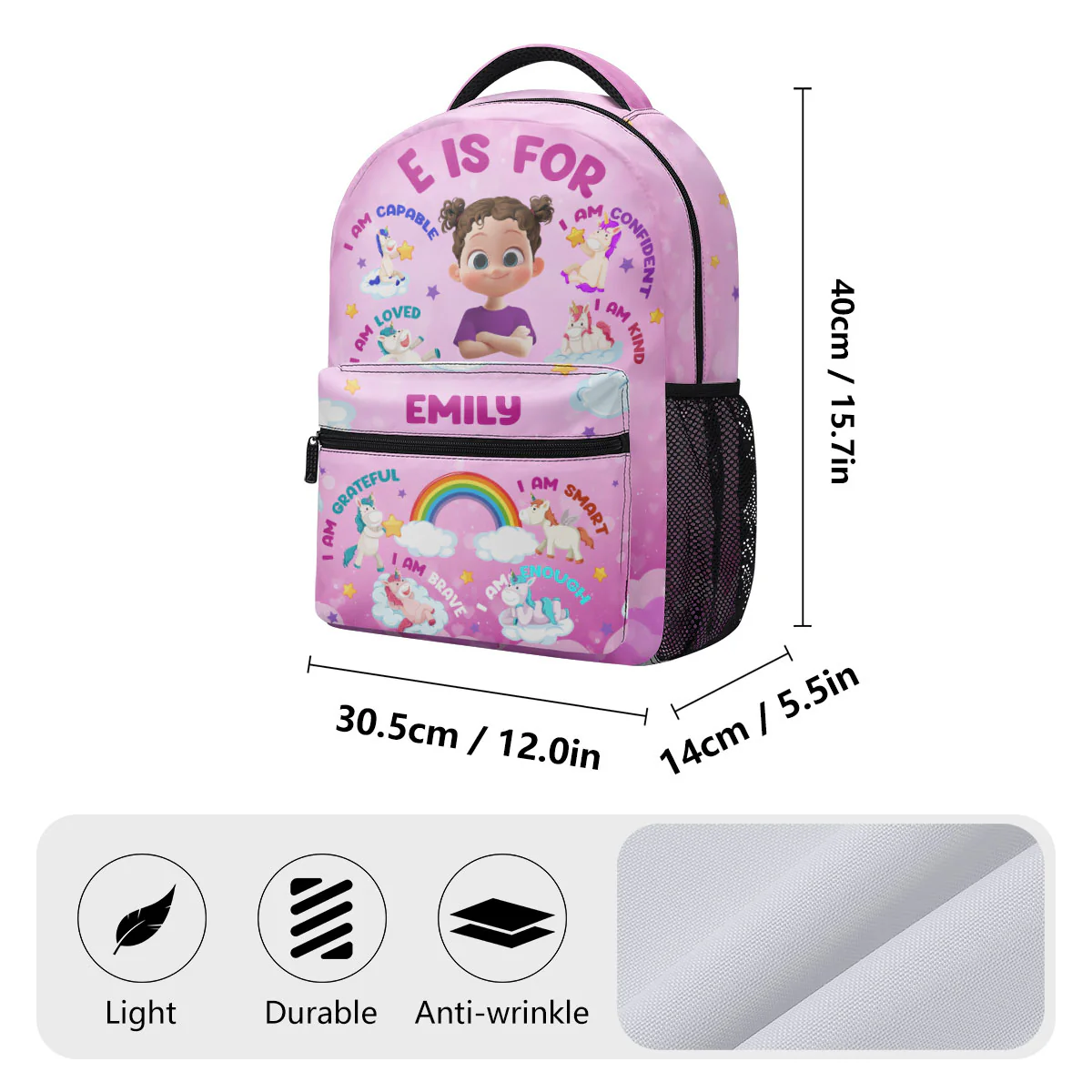 Galaxy Kid Affirmations - Personalized Backpack - Image 8