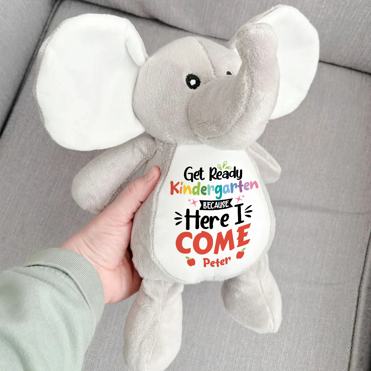 Get Ready Here I Come - Personalized Stuffed Elephant - Image 3