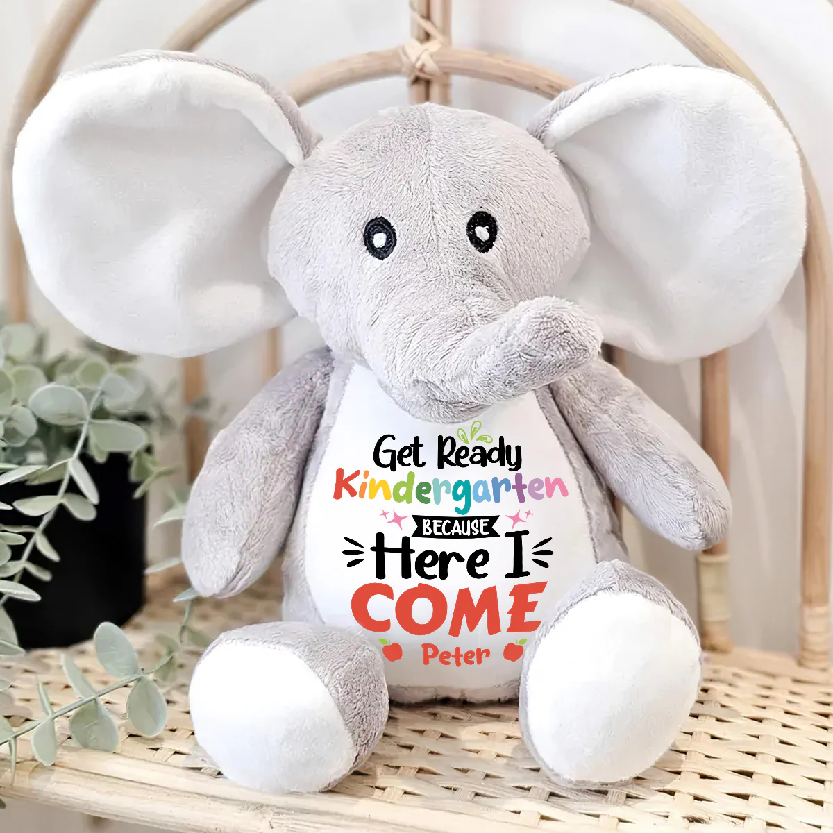 Get Ready Here I Come - Personalized Stuffed Elephant - Image 4