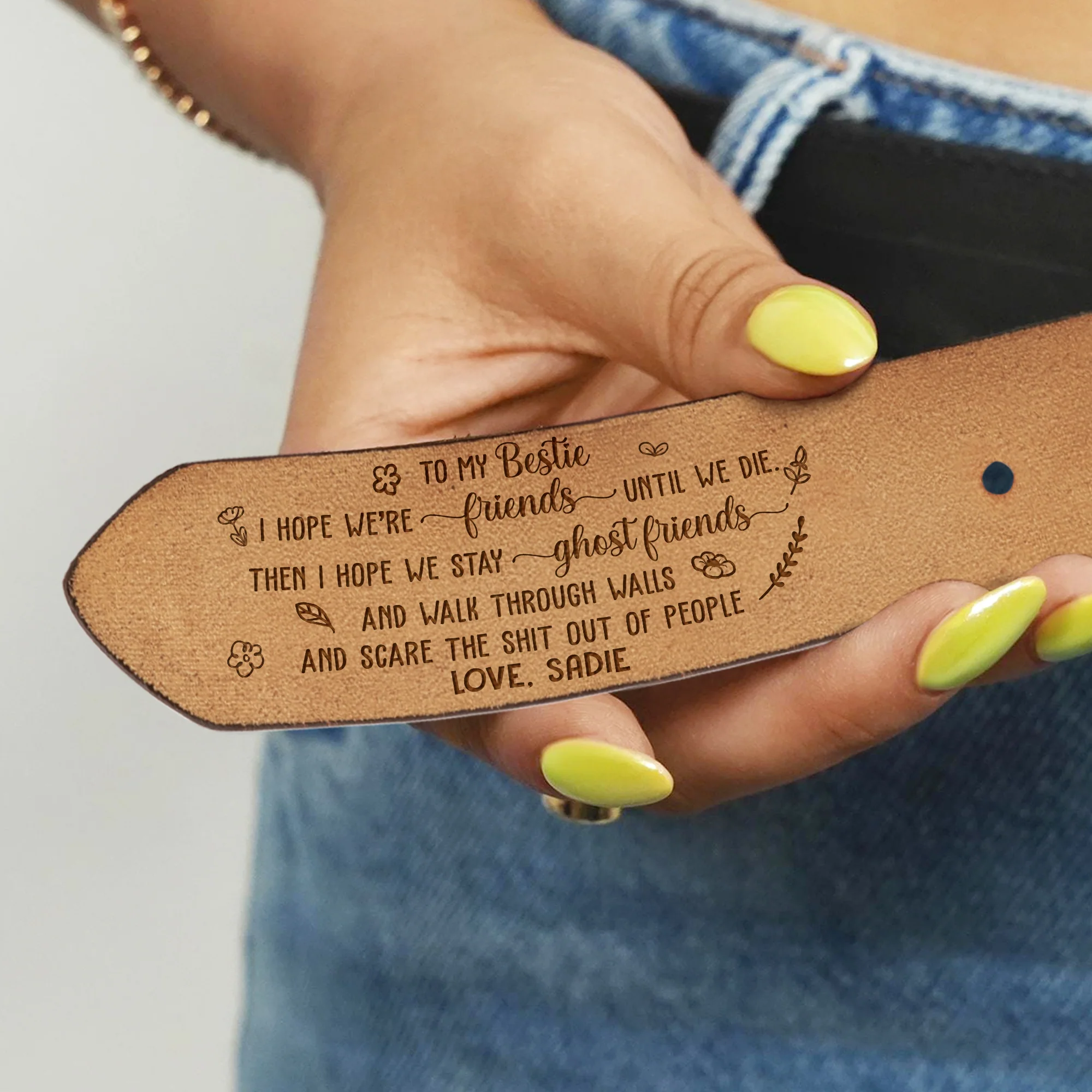 Ghost Friends - Personalized Woman Leather Belt - Image 3