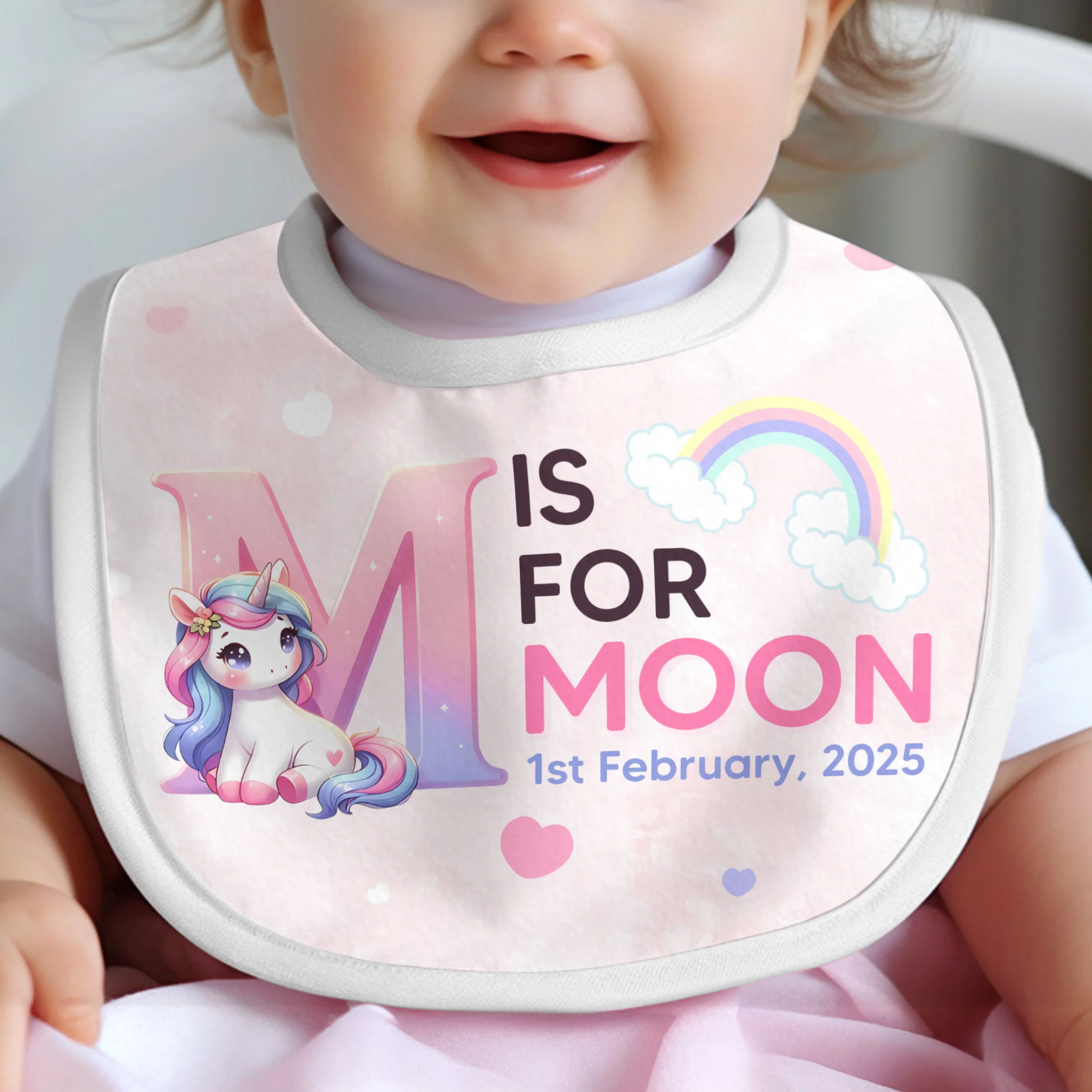 Gift For Granddaughter Unicorn - Personalized Baby Bib - Image 3