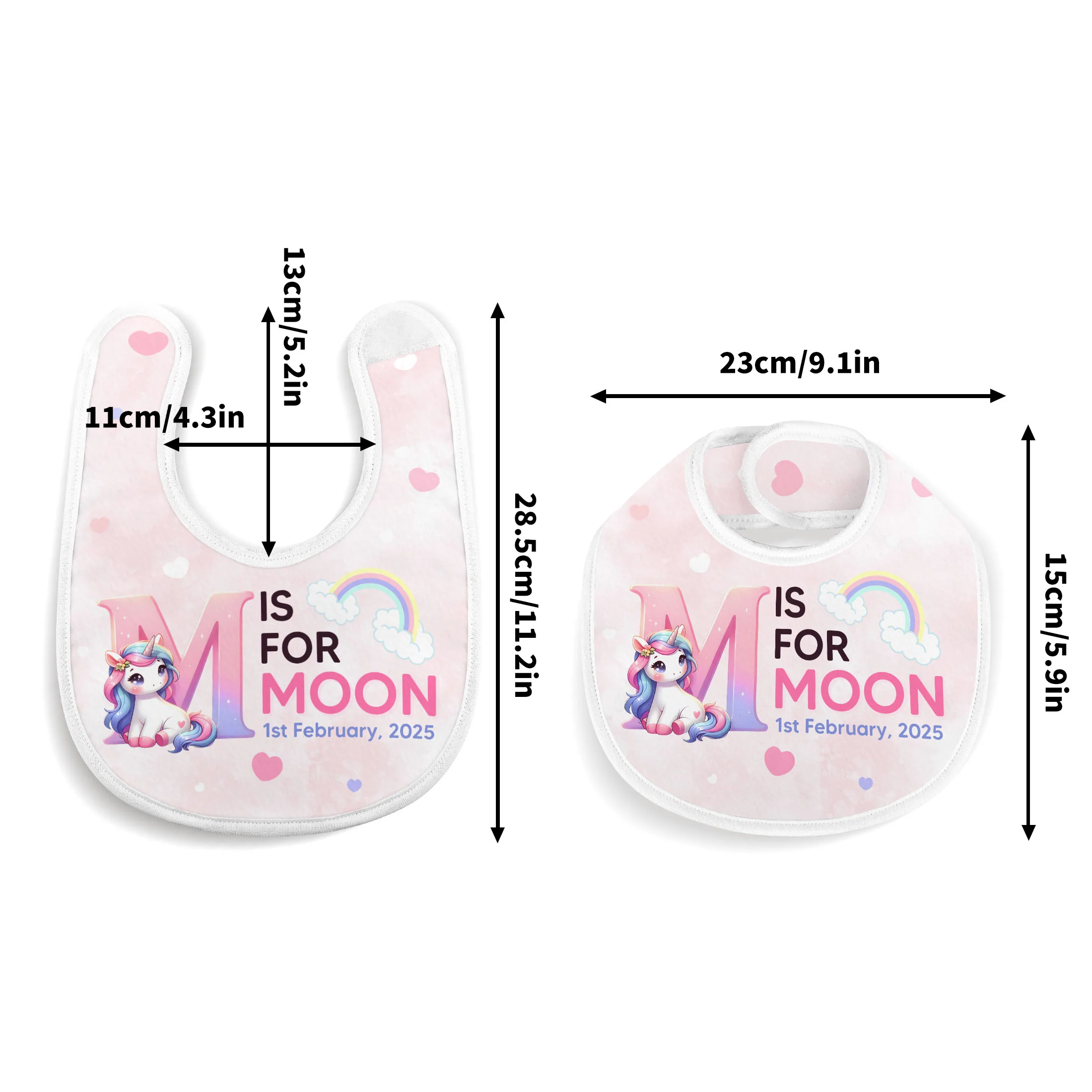 Gift For Granddaughter Unicorn - Personalized Baby Bib - Image 4