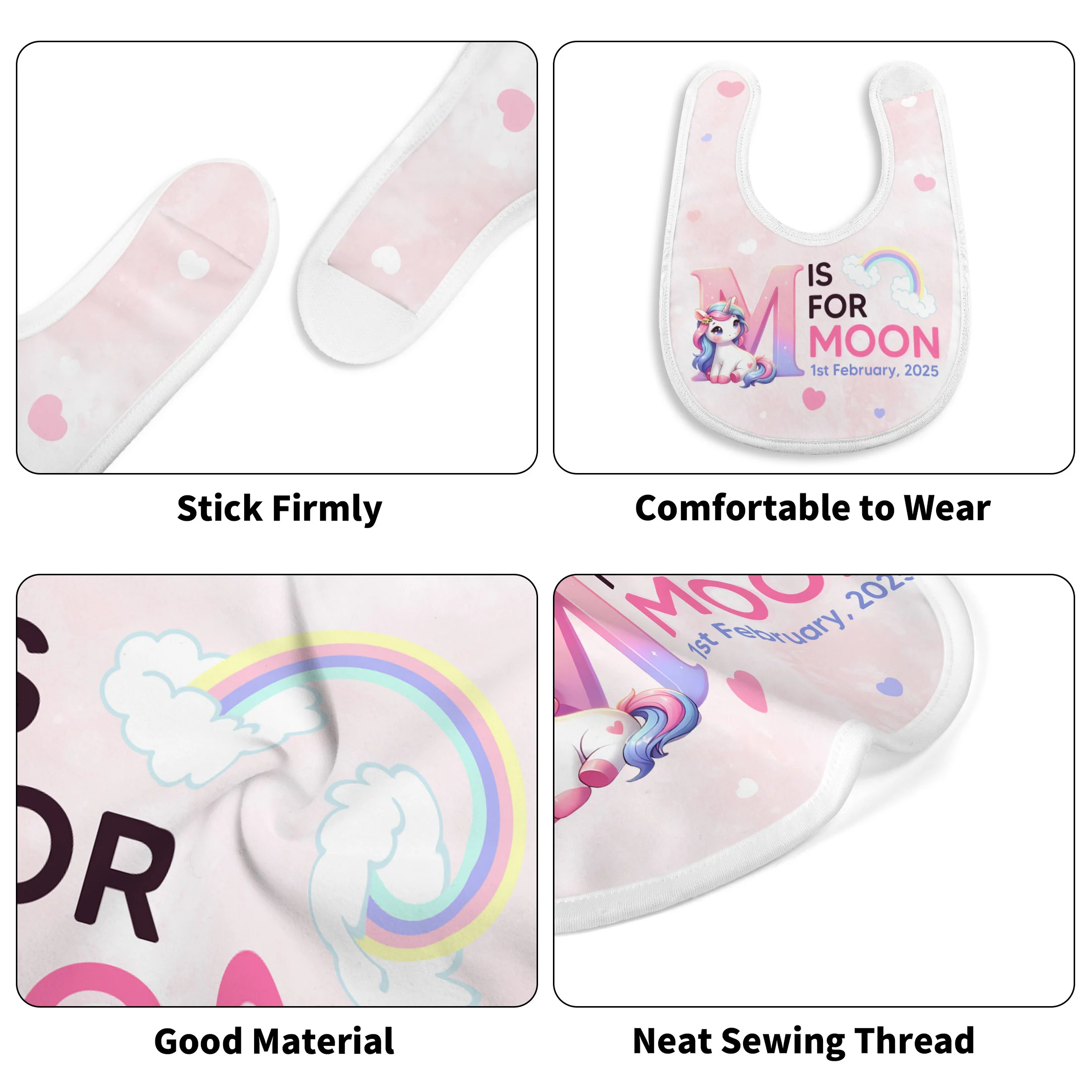 Gift For Granddaughter Unicorn - Personalized Baby Bib - Image 5