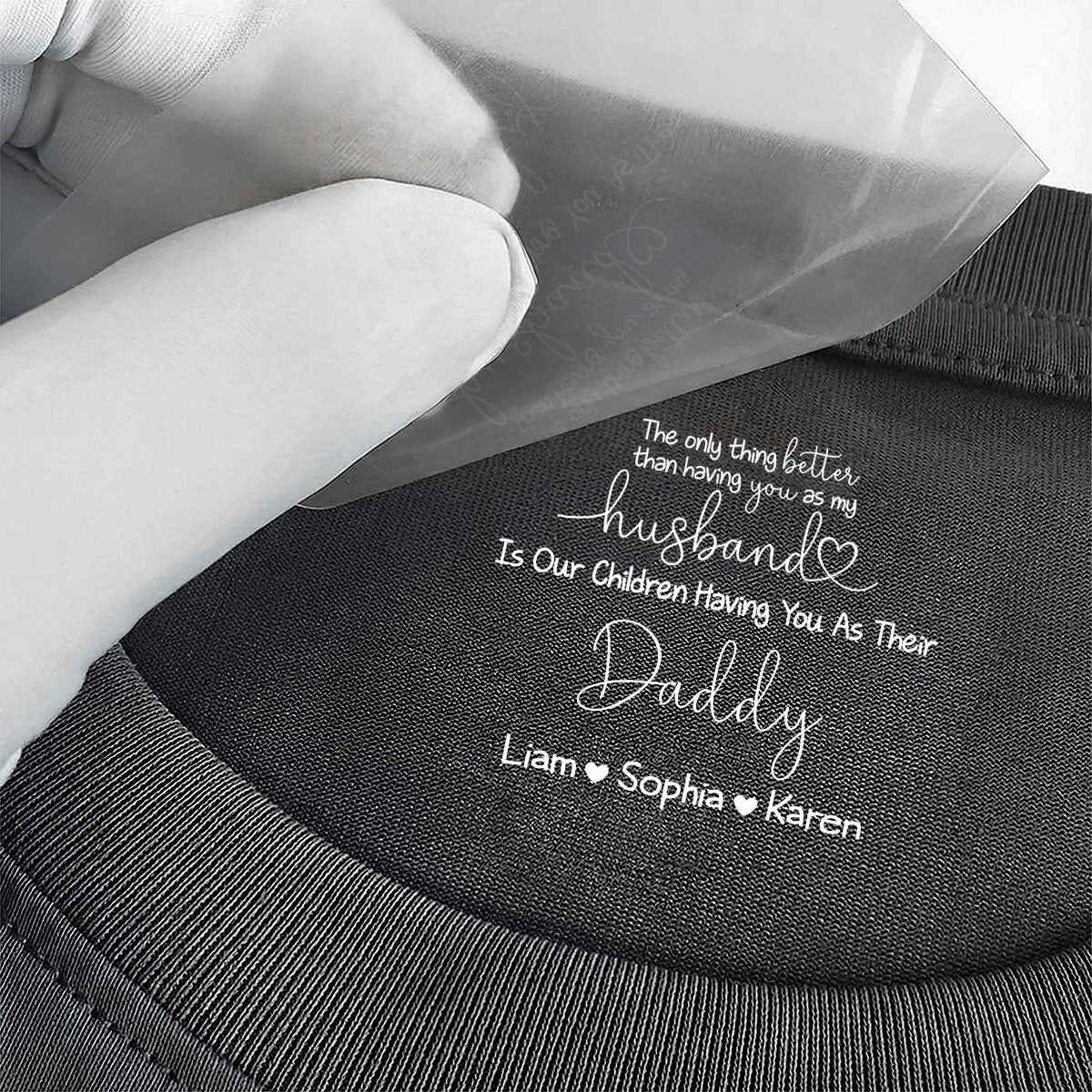 Gifts From Wife - Having You As A Dad - Personalized Shirt With Design Inner Neck - Image 3