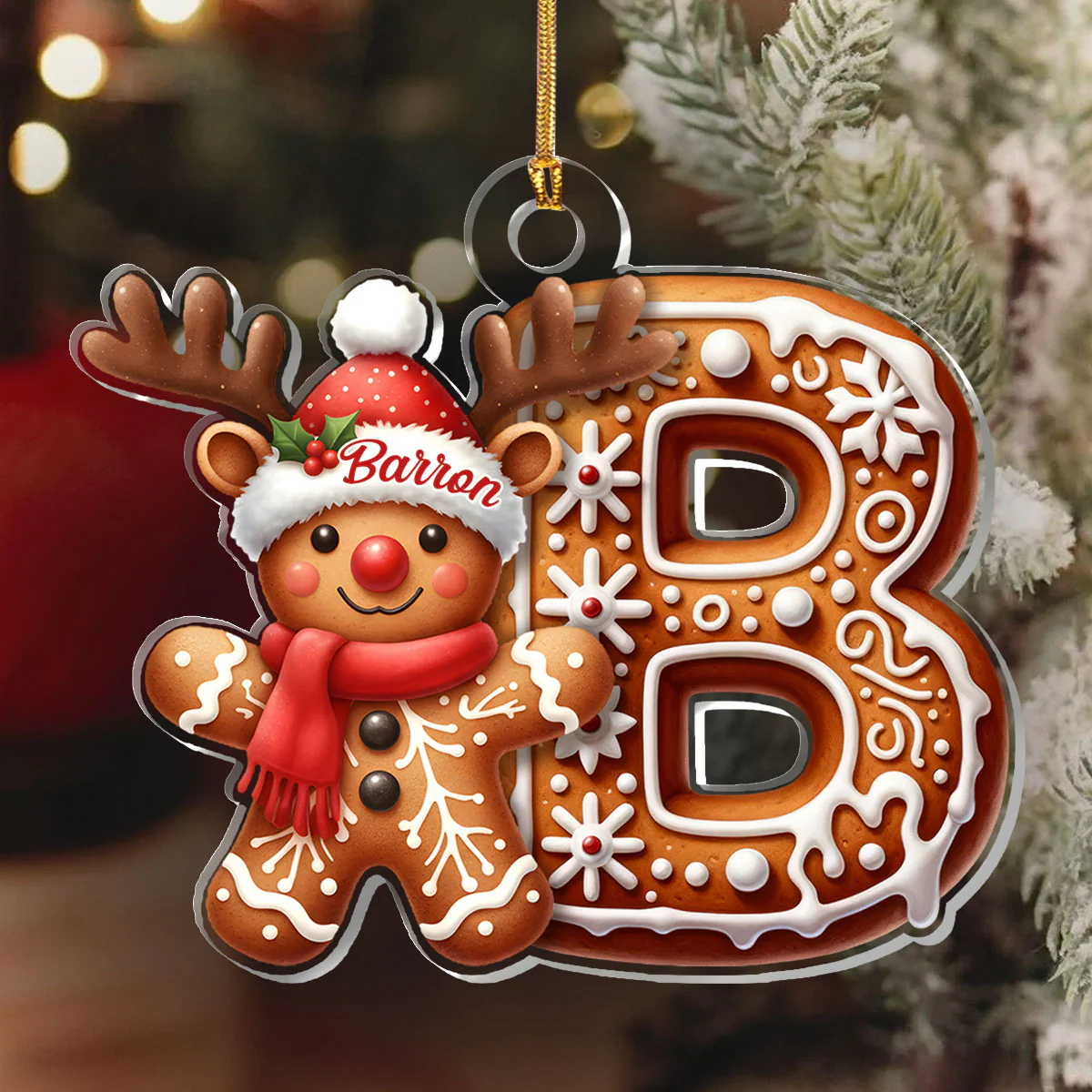 Ginger-Cut Alphabets - Personalized 1-Layer Acrylic Ornament - Image 6