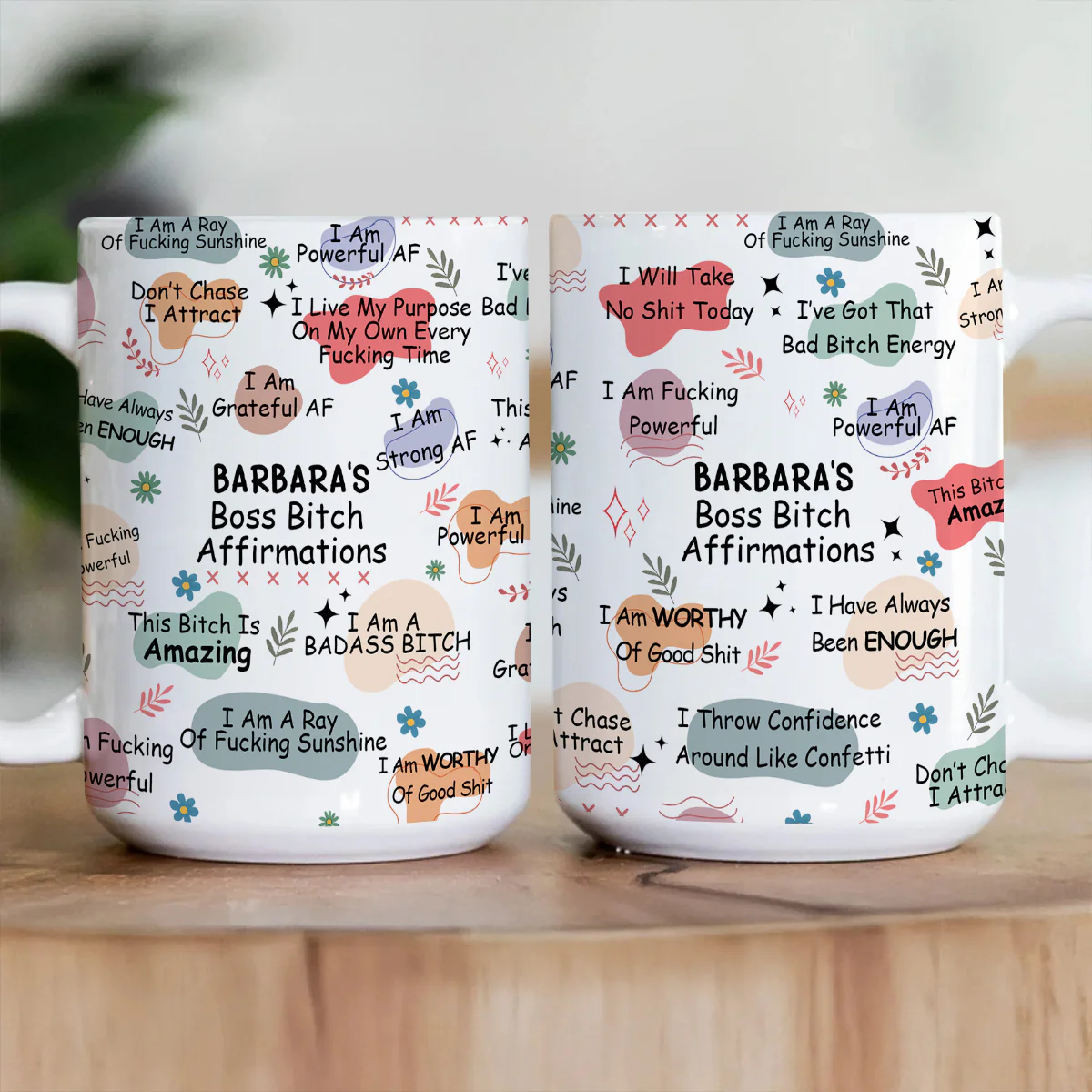 Girl Boss Affirmations - Personalized Ceramic Coffee Mug - Image 2
