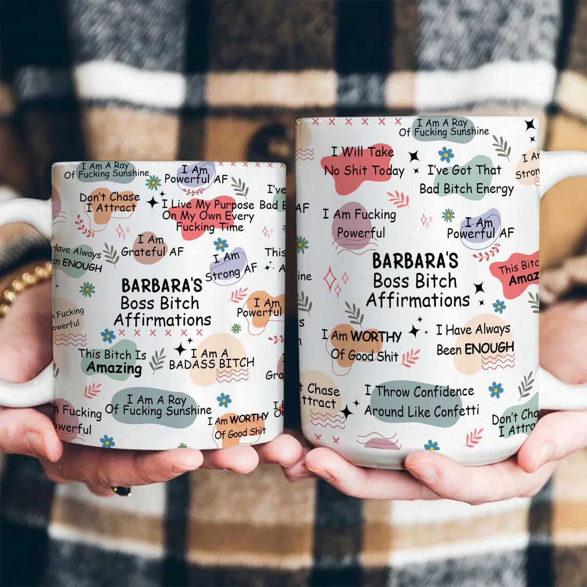Girl Boss Affirmations - Personalized Ceramic Coffee Mug - Image 3