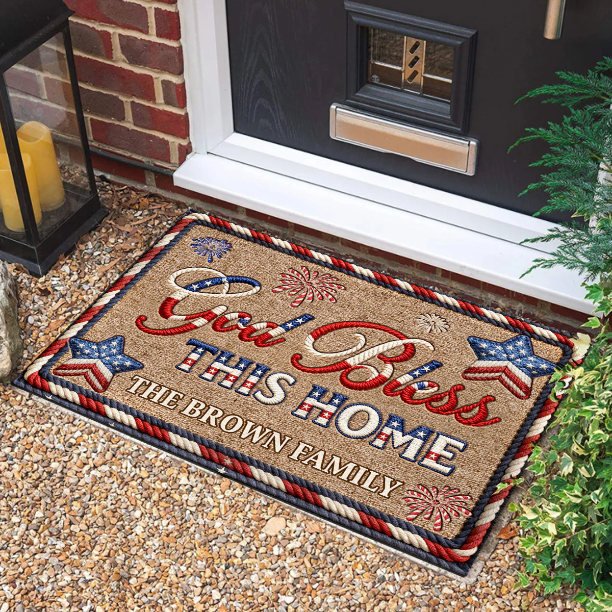 God Bless This Home - Personalized Doormat - Image 3