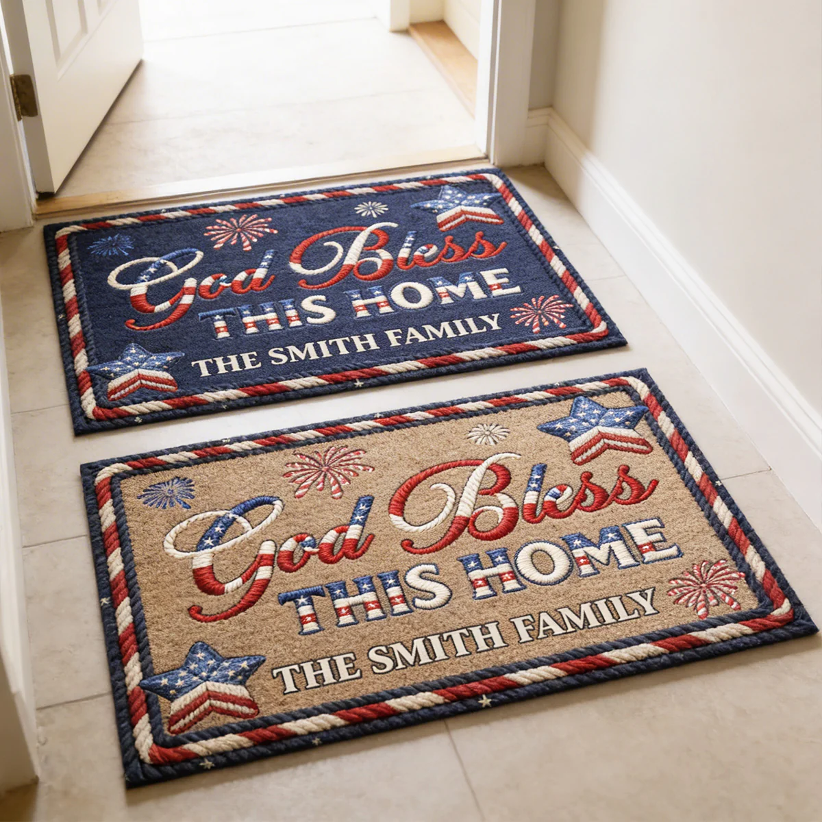 God Bless This Home - Personalized Doormat - Image 4