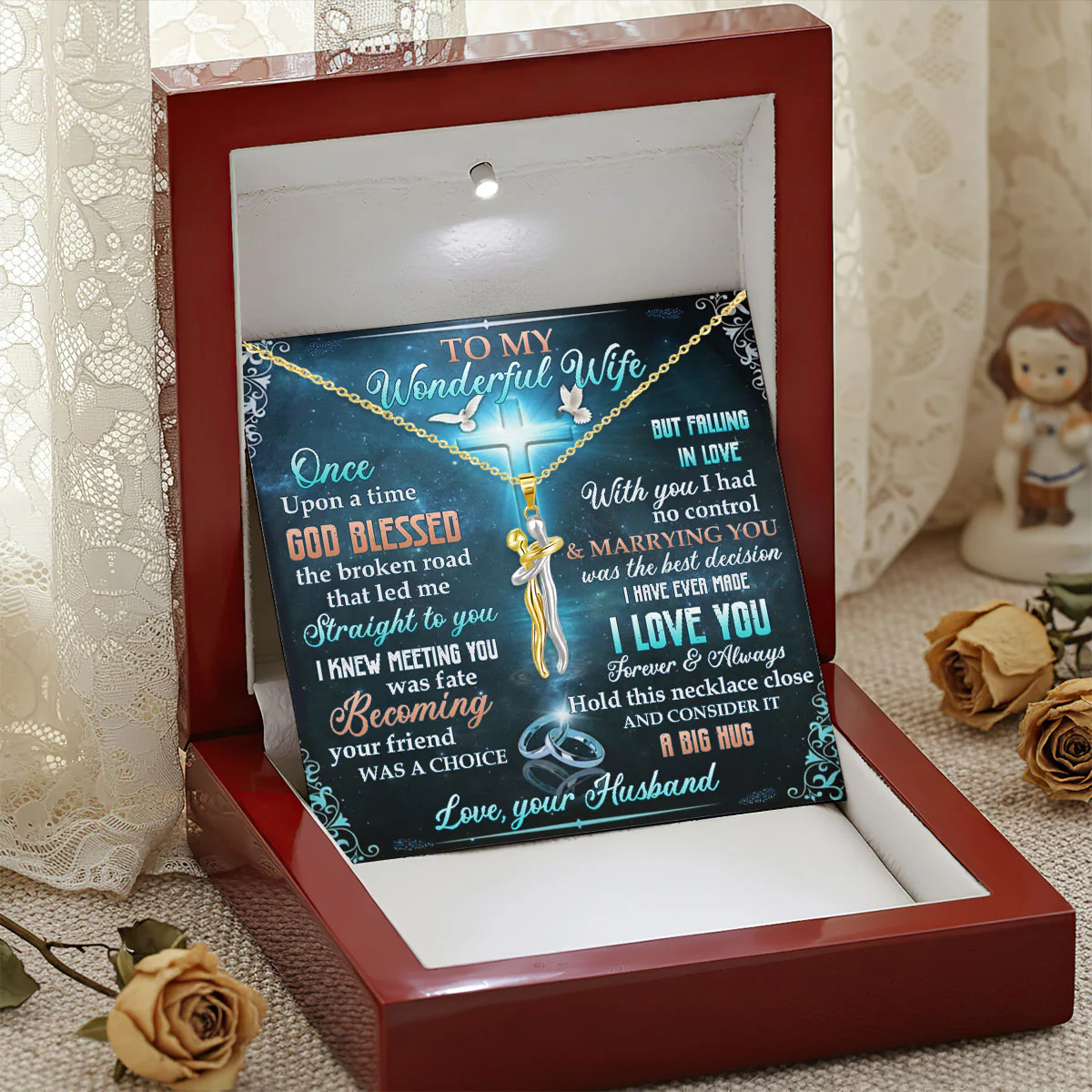 God Blessed Me With You - Personalized Hug Charm Necklace - Image 3