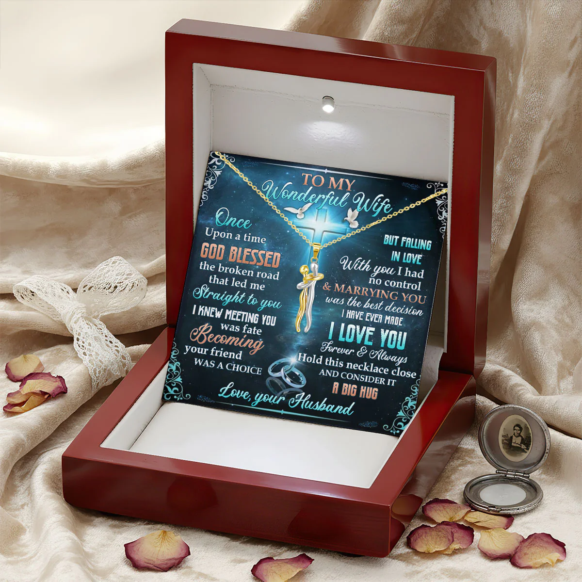 God Blessed Me With You - Personalized Hug Charm Necklace - Image 4