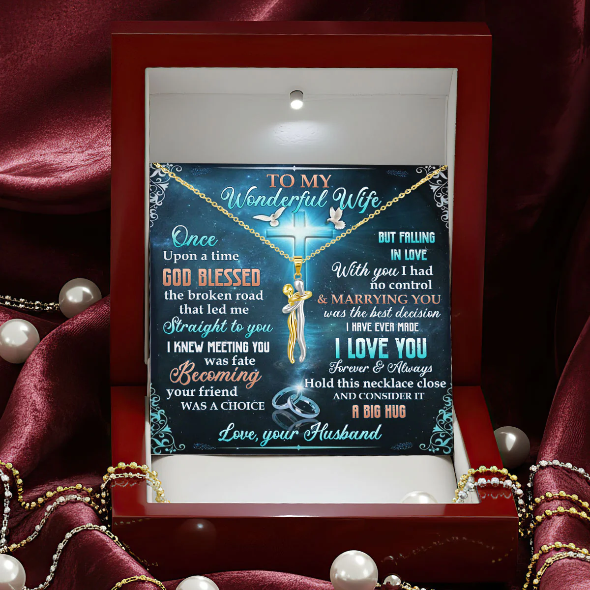 God Blessed Me With You - Personalized Hug Charm Necklace - Image 5