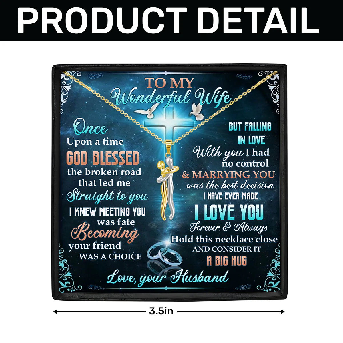 God Blessed Me With You - Personalized Hug Charm Necklace - Image 7