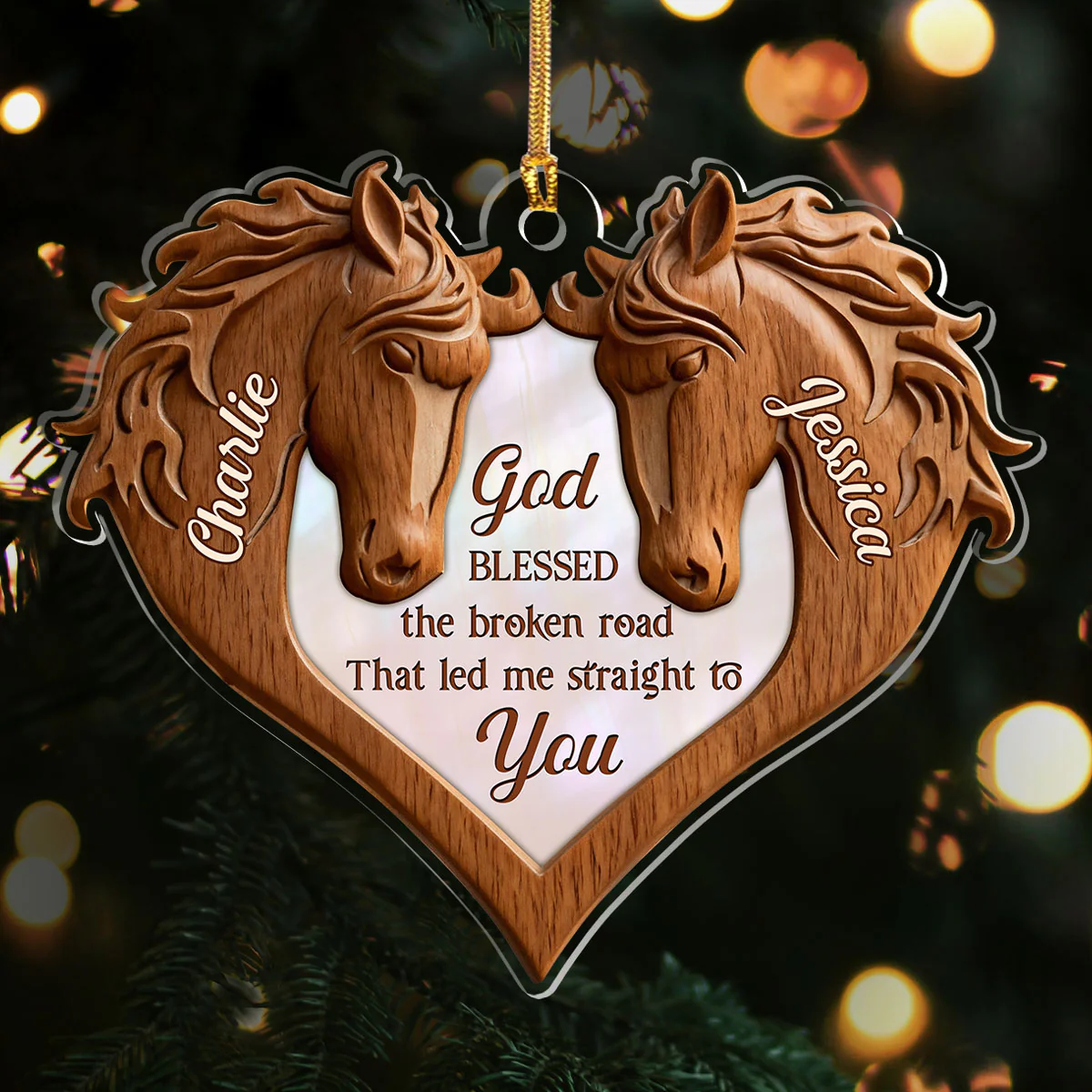 God Blessed The Broken Road That Led Me Straight To You - Personalized 1-Layer Acrylic Ornament