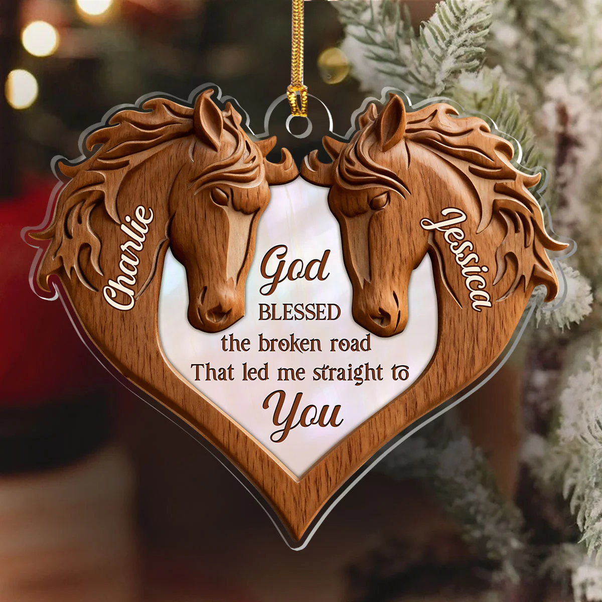 God Blessed The Broken Road That Led Me Straight To You - Personalized 1-Layer Acrylic Ornament - Image 6