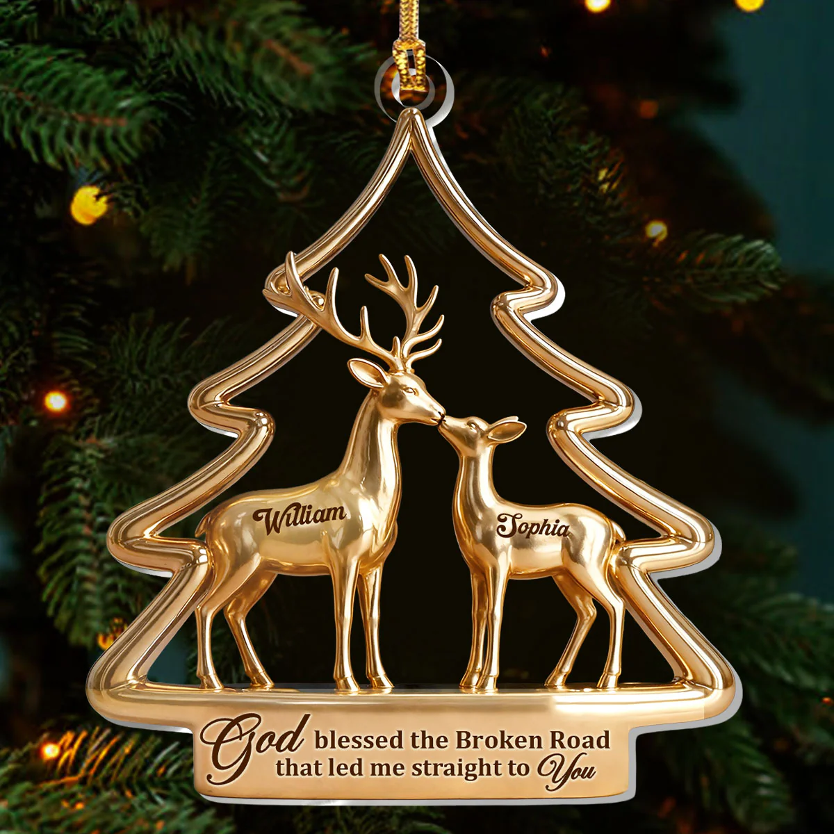 God Blessed The Broken Road That Led Me Straight To You - Personalized 1-Layer Acrylic Ornament - Image 3