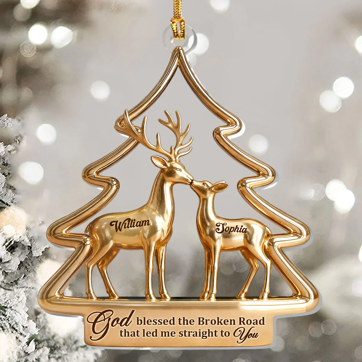 God Blessed The Broken Road That Led Me Straight To You - Personalized 1-Layer Acrylic Ornament - Image 5