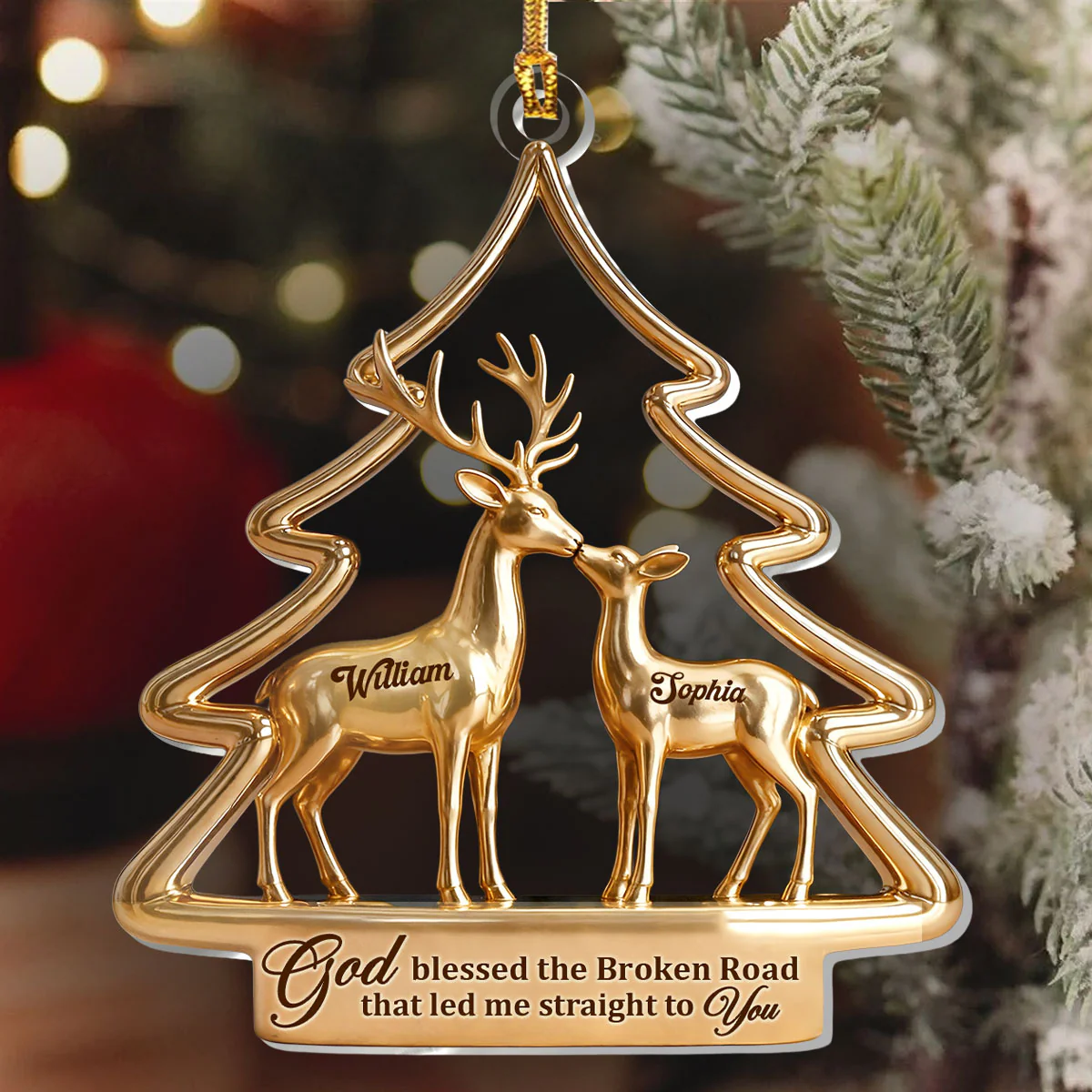 God Blessed The Broken Road That Led Me Straight To You - Personalized 1-Layer Acrylic Ornament - Image 6