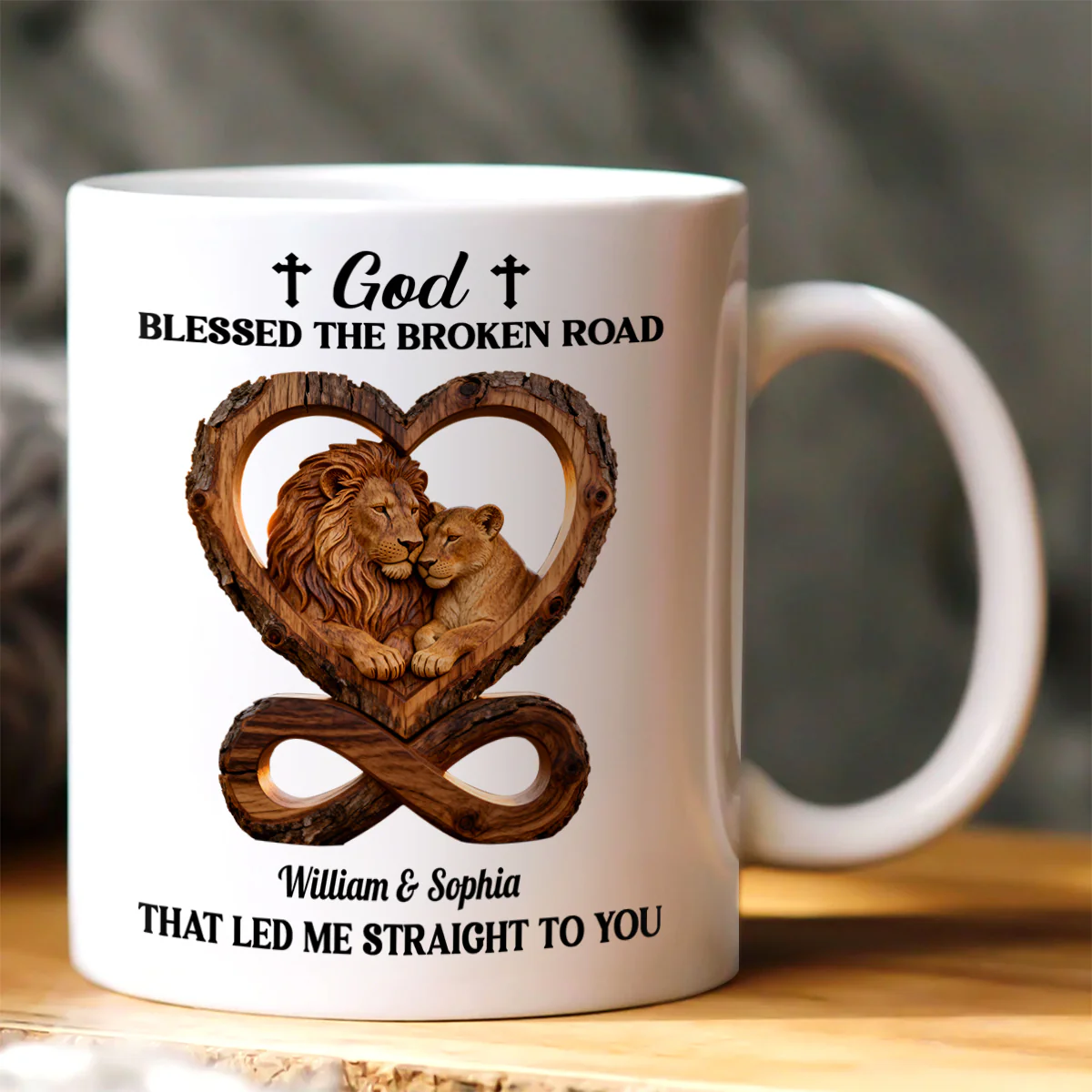 God Blessed The Broken Road That Led Me Straight To You - Personalized Ceramic Coffee Mug