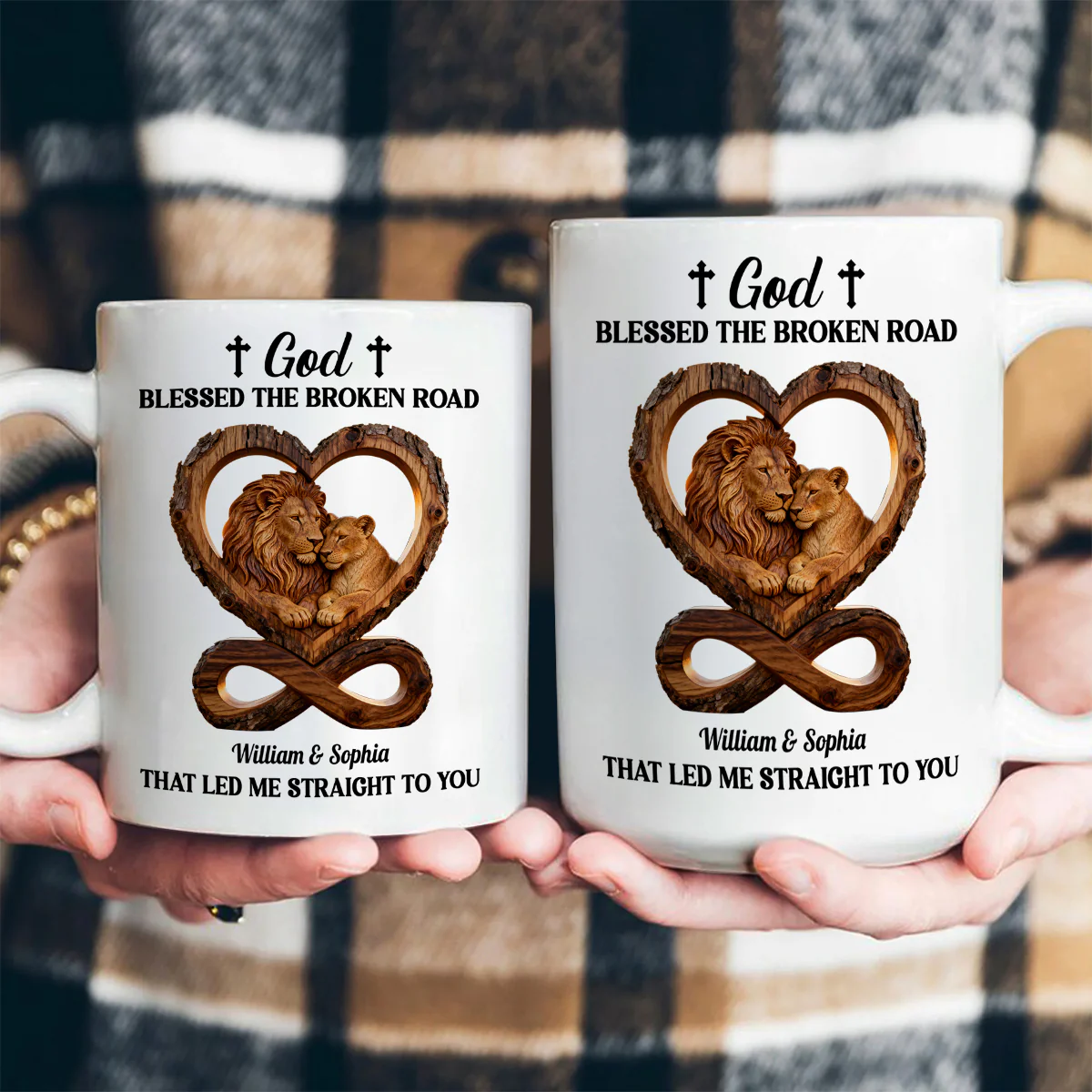 God Blessed The Broken Road That Led Me Straight To You - Personalized Ceramic Coffee Mug - Image 2