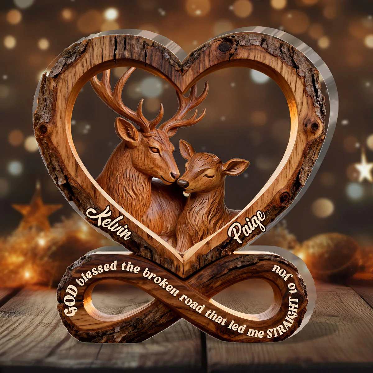 God Blessed The Broken Road That Led Me Straight To You Ver 2 - Personalized Custom Shaped Acrylic Plaque - Image 2