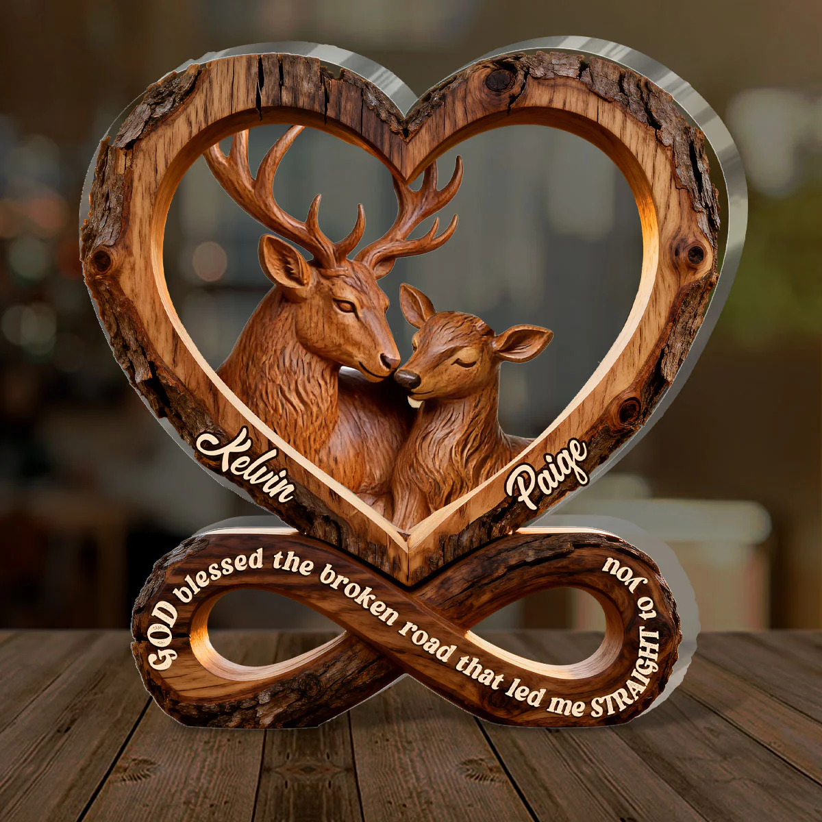 God Blessed The Broken Road That Led Me Straight To You Ver 2 - Personalized Custom Shaped Acrylic Plaque - Image 3