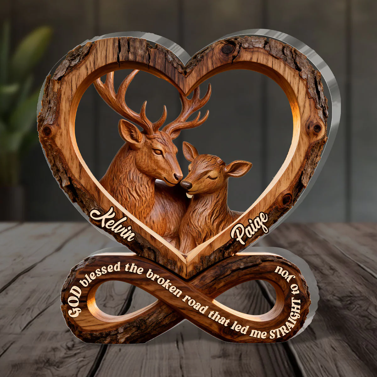 God Blessed The Broken Road That Led Me Straight To You Ver 2 - Personalized Custom Shaped Acrylic Plaque - Image 4