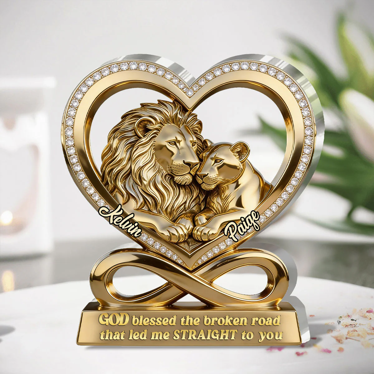 God Blessed The Broken Road That Led Me Straight To You Ver 3 - Personalized Custom Shaped Acrylic Plaque