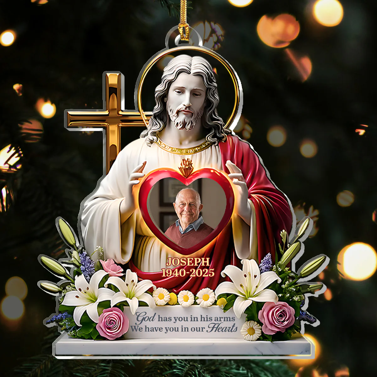 God Has You In His Arms - Personalized 1-Layer Acrylic Ornament