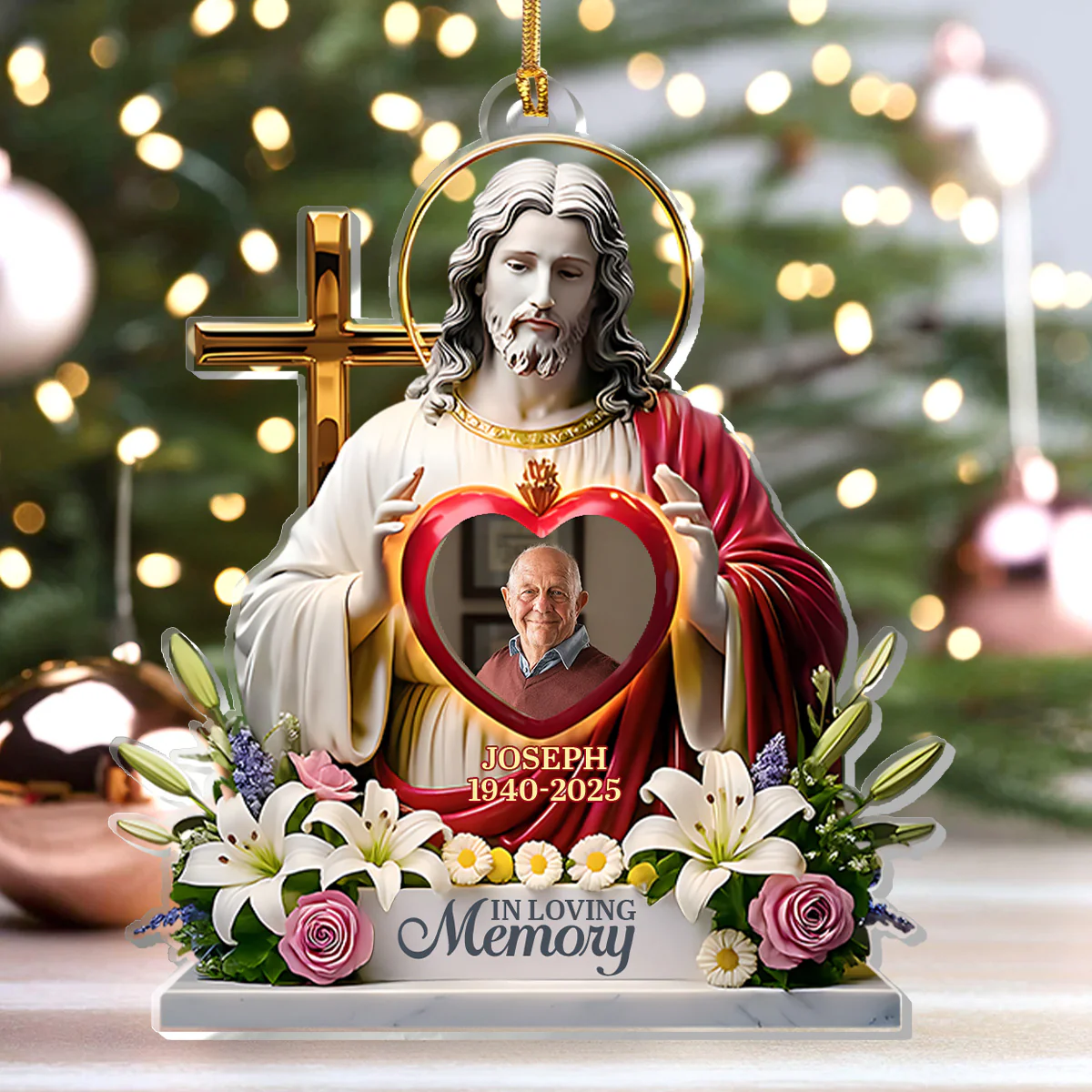 God Has You In His Arms - Personalized 1-Layer Acrylic Ornament - Image 4