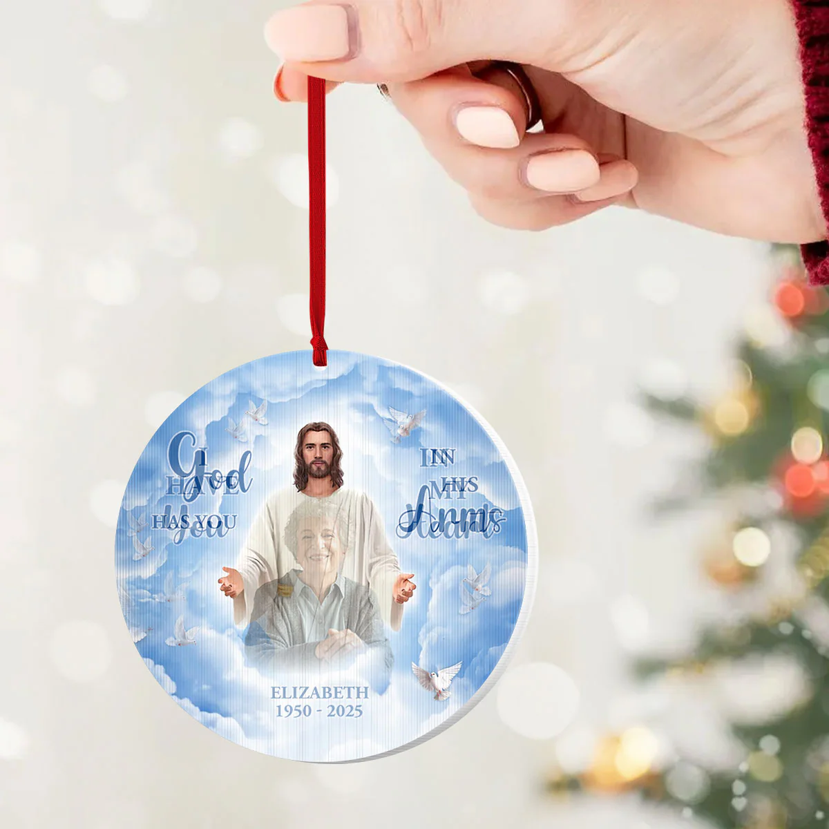 God Has You In His Arms - Personalized Magic Ornament - Image 3