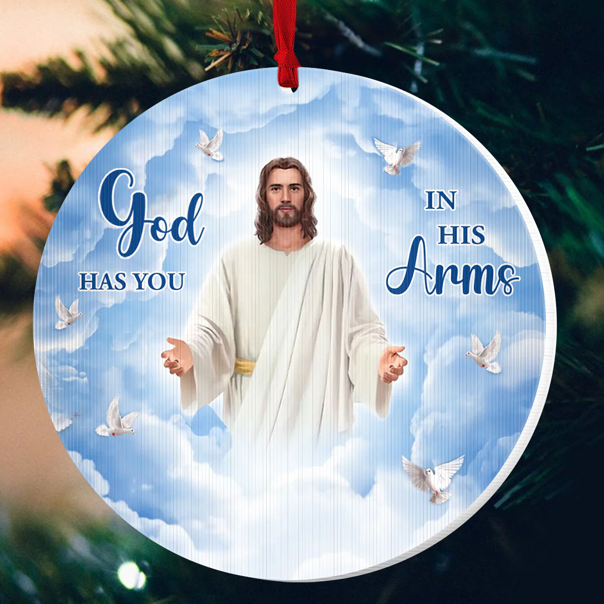 God Has You In His Arms - Personalized Magic Ornament - Image 4