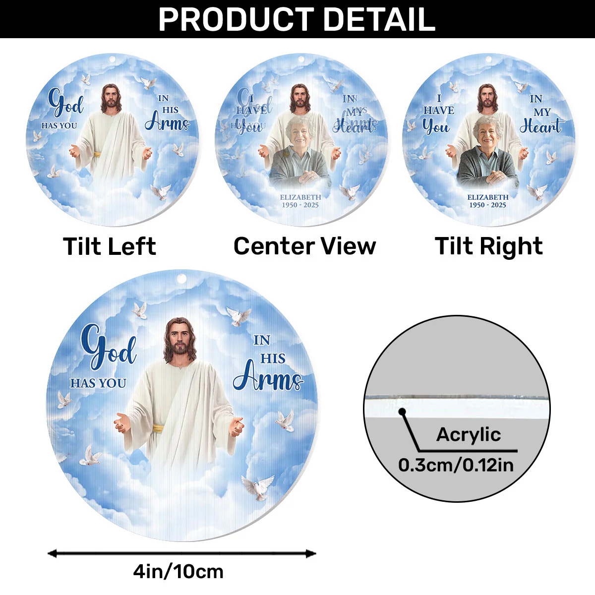 God Has You In His Arms - Personalized Magic Ornament - Image 6