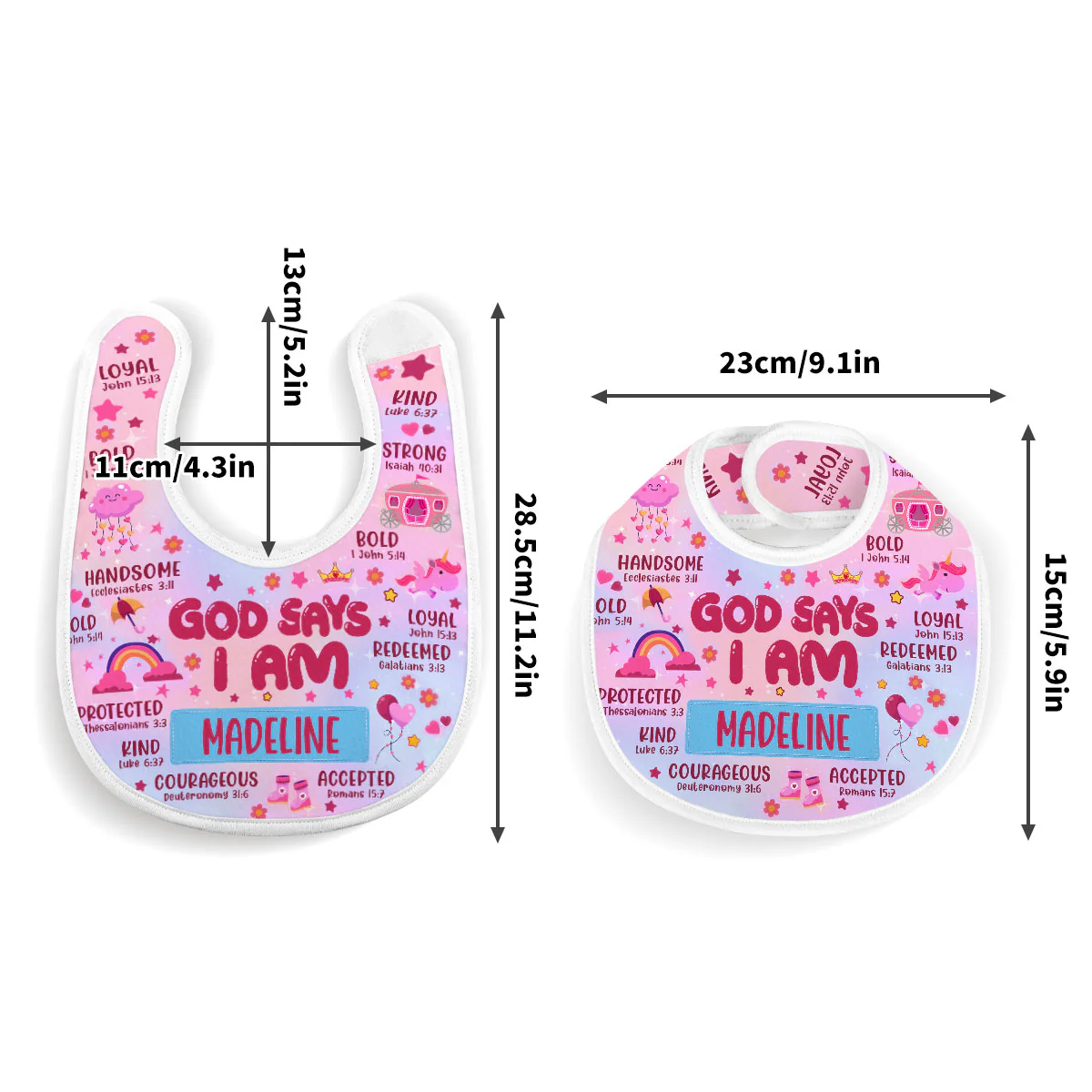 God Says I Am - Personalized Baby Bib - Image 4