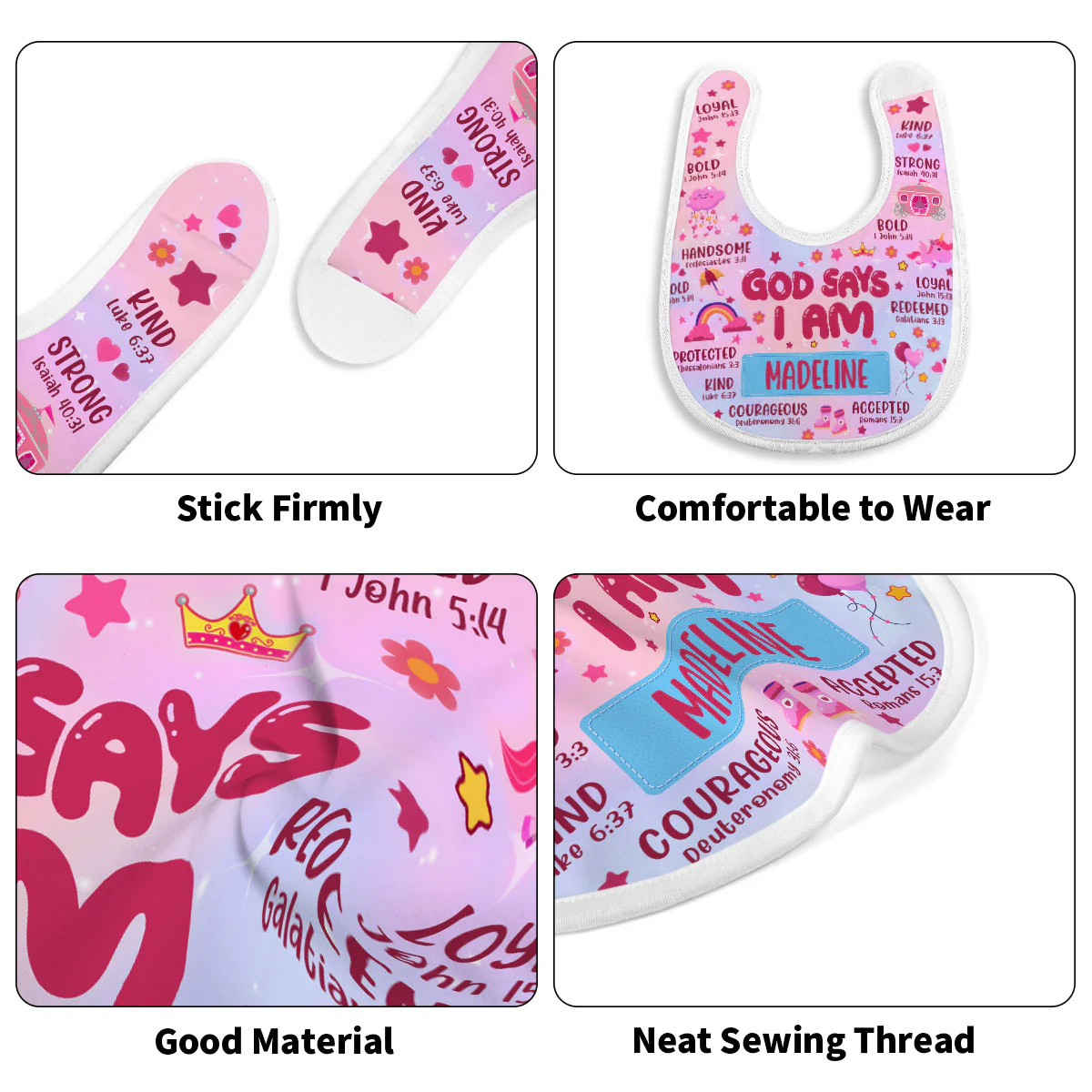 God Says I Am - Personalized Baby Bib - Image 5