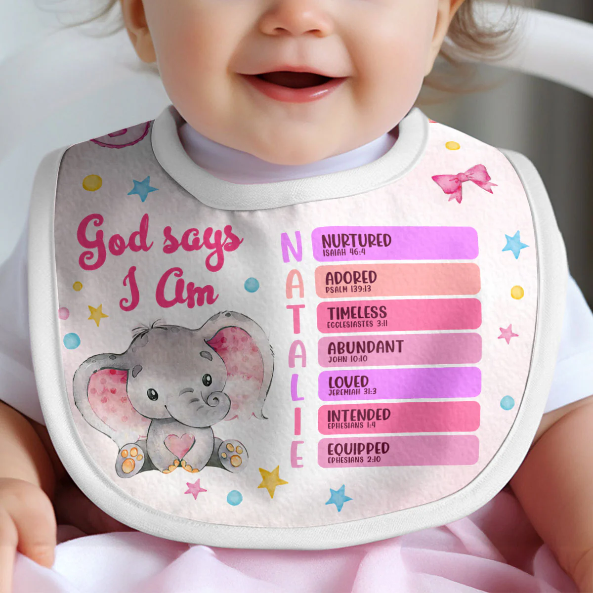 God Says I Am - Personalized Baby Bib - Image 3