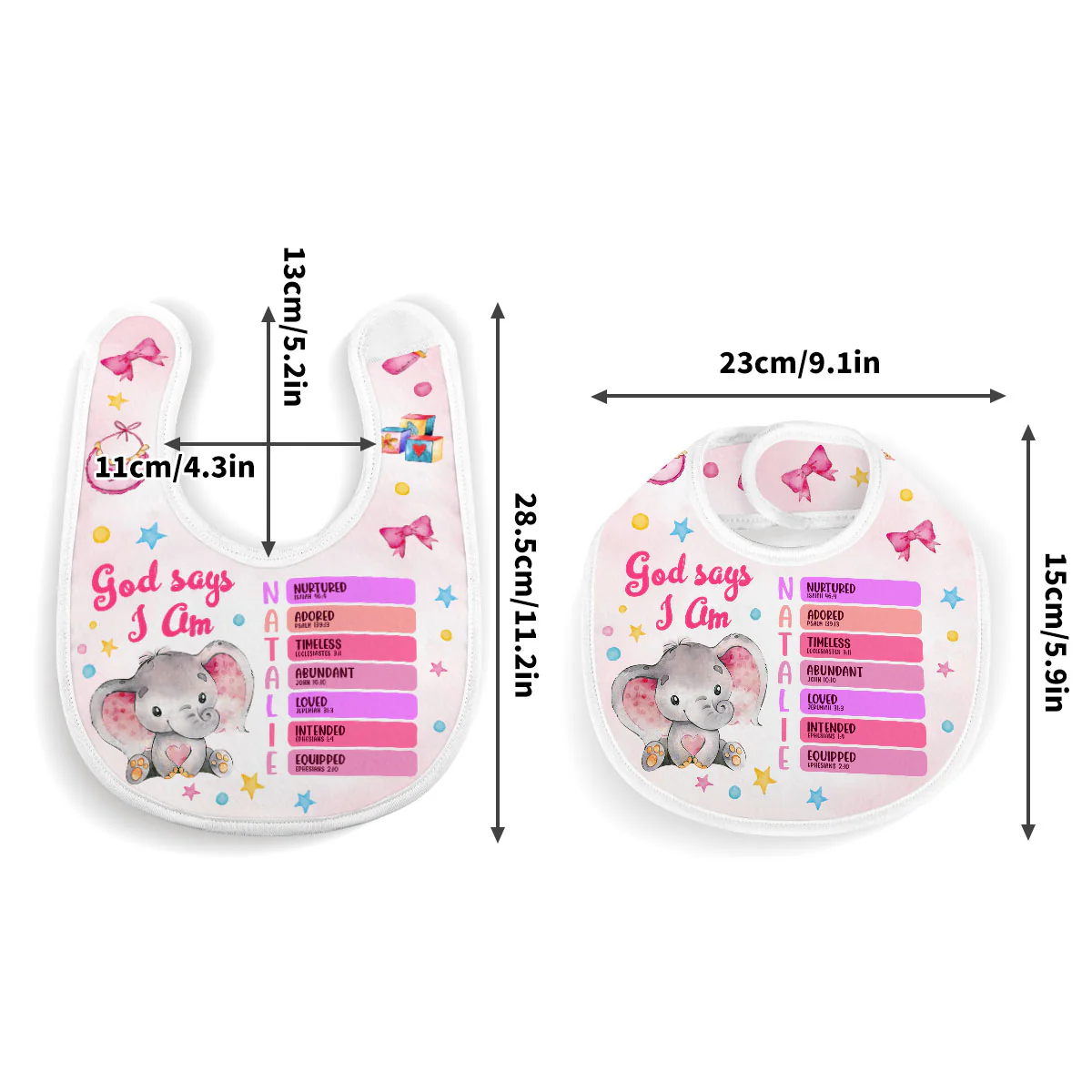 God Says I Am - Personalized Baby Bib - Image 4