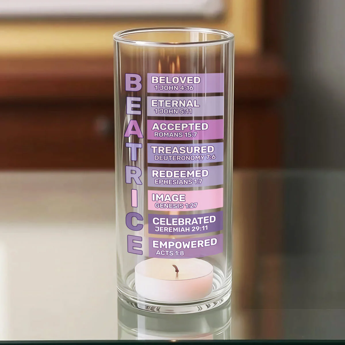 God Says I Am - Personalized Glass Vase - Image 6