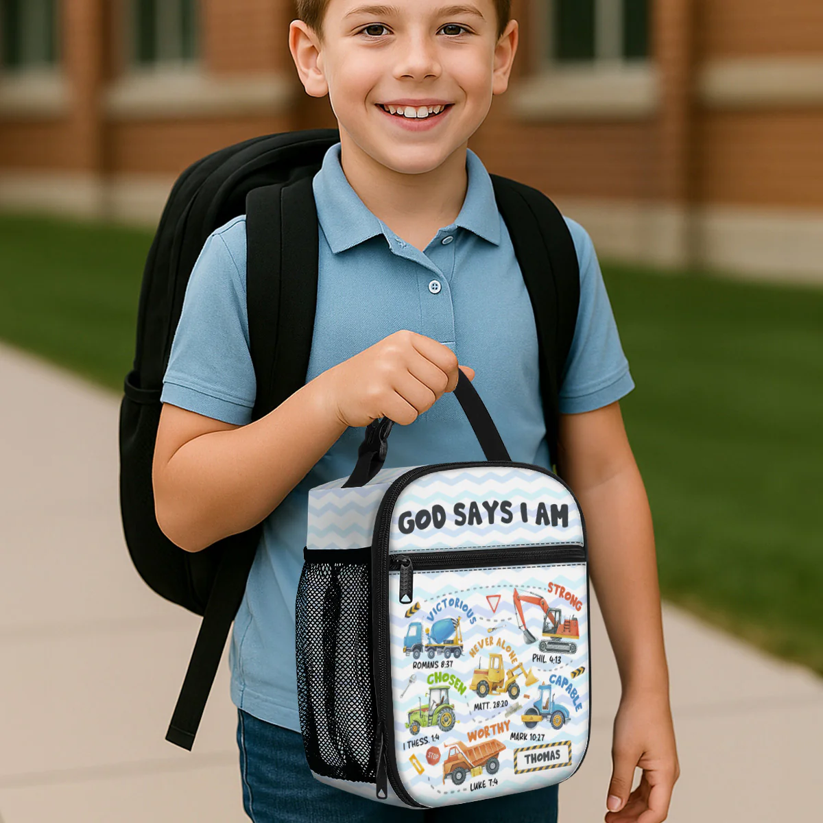 God Says I Am - Personalized Lunch Bag - Image 4
