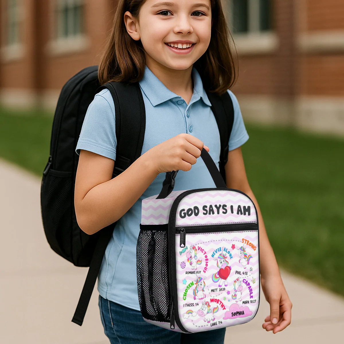 God Says I Am - Personalized Lunch Bag - Image 5