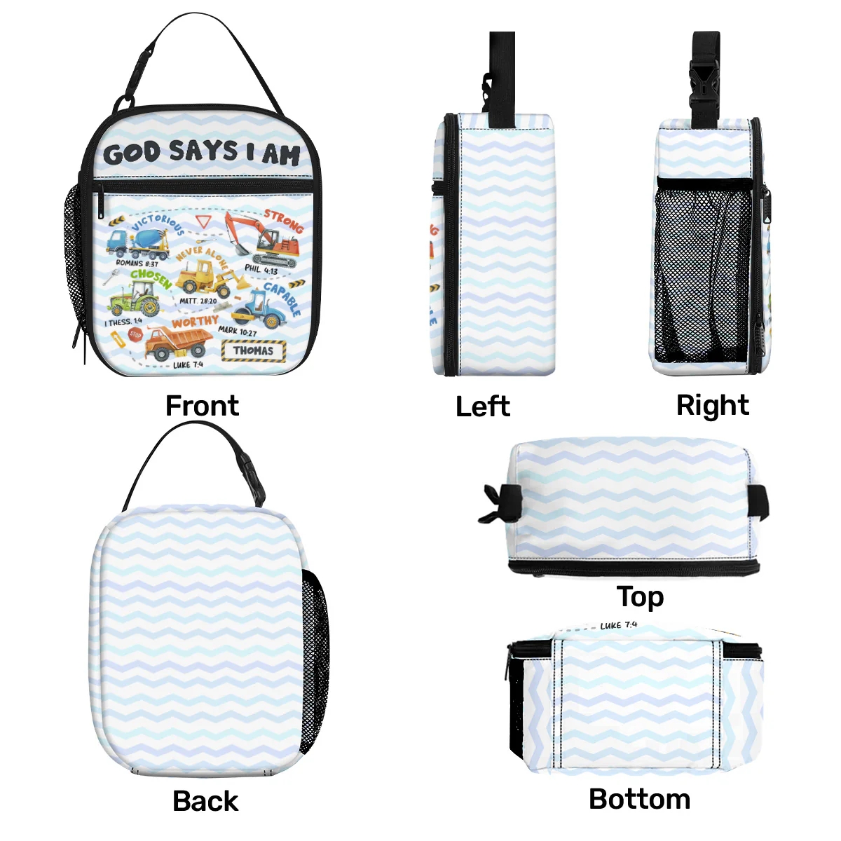 God Says I Am - Personalized Lunch Bag - Image 6