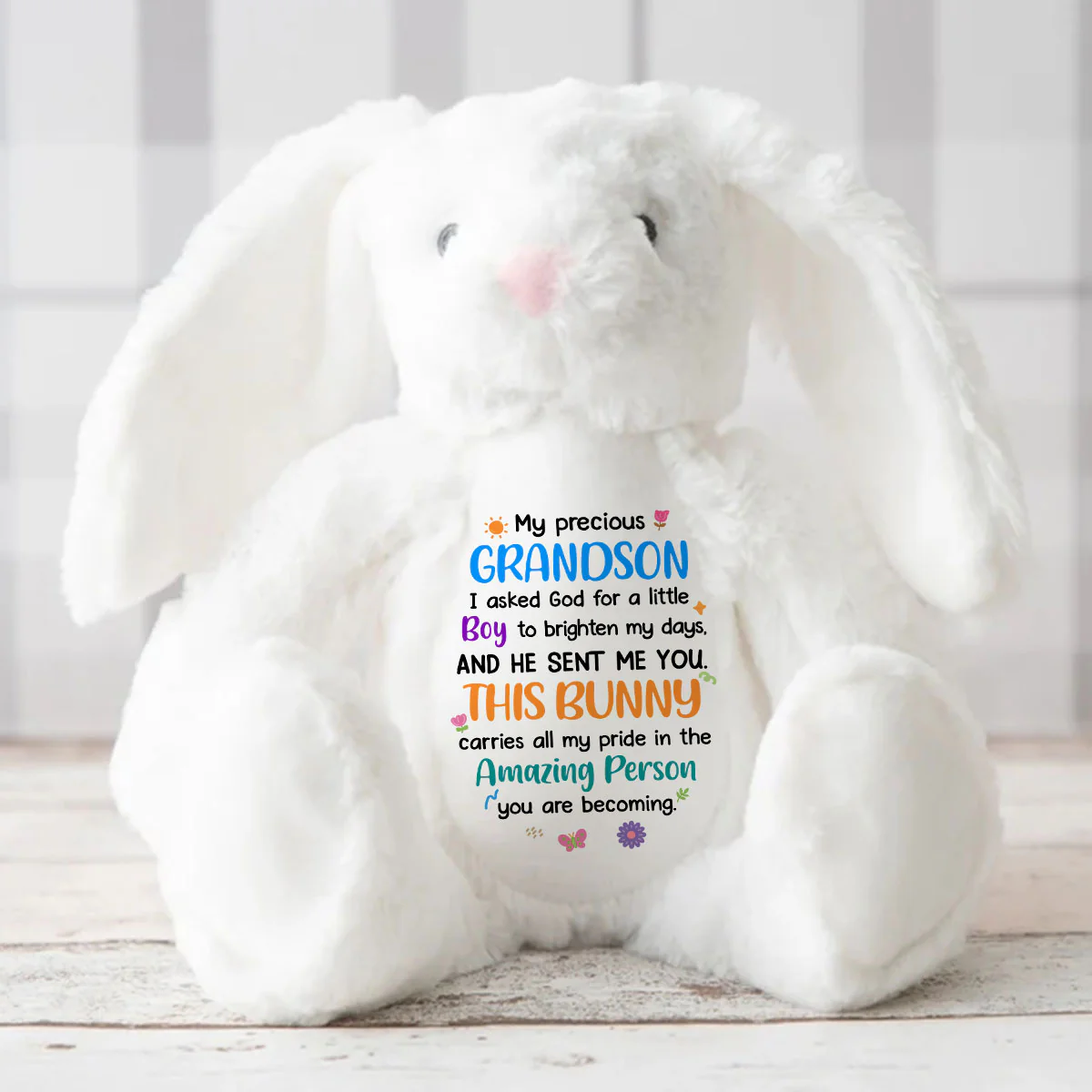 God Sent Me You - Personalized Stuffed Bunny - Image 3
