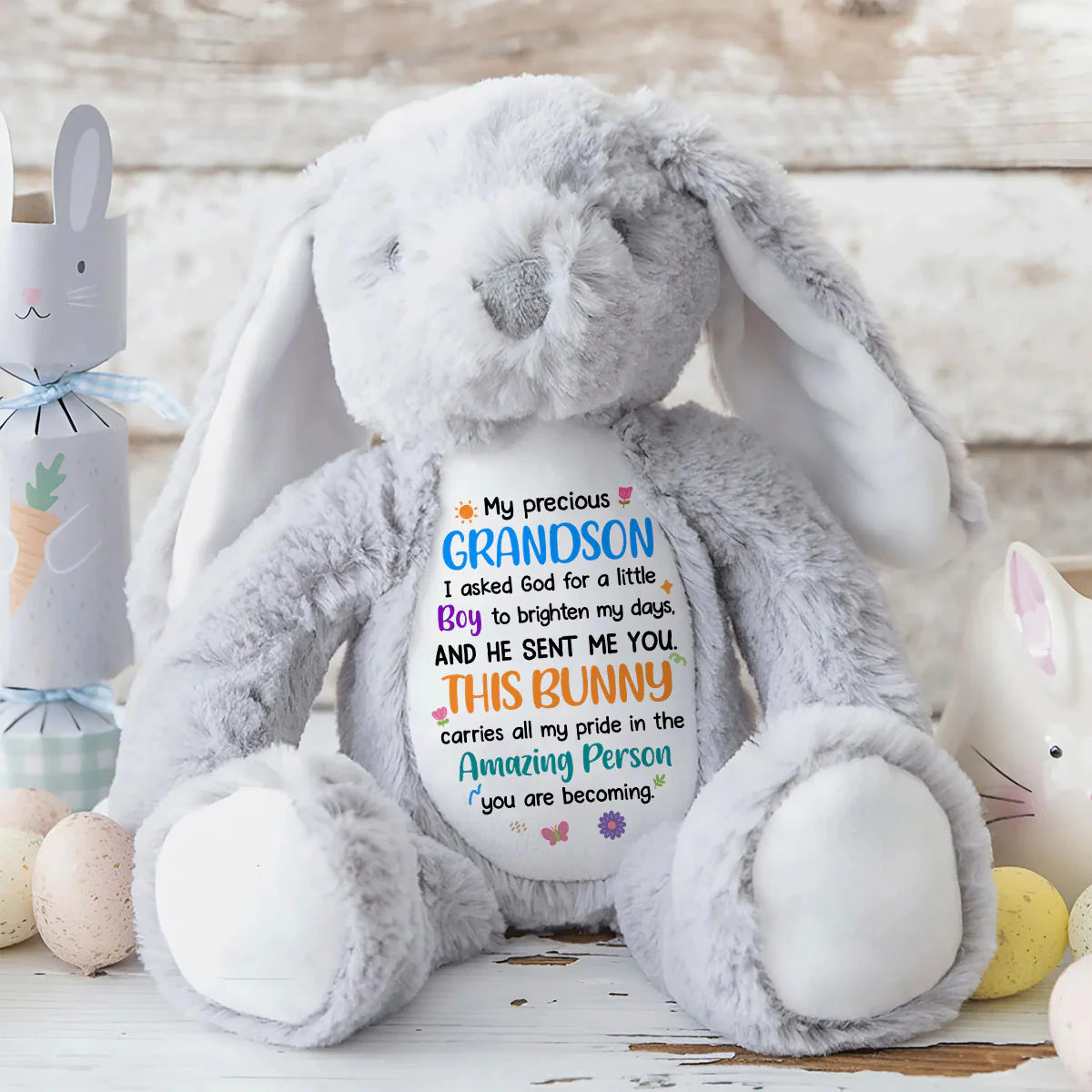 God Sent Me You - Personalized Stuffed Bunny - Image 8