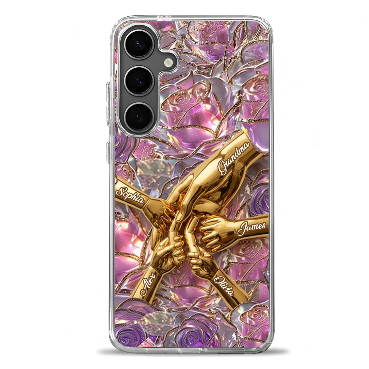Golden Bond Of Love - Personalized Clear Silicone Phone Case - Image 2
