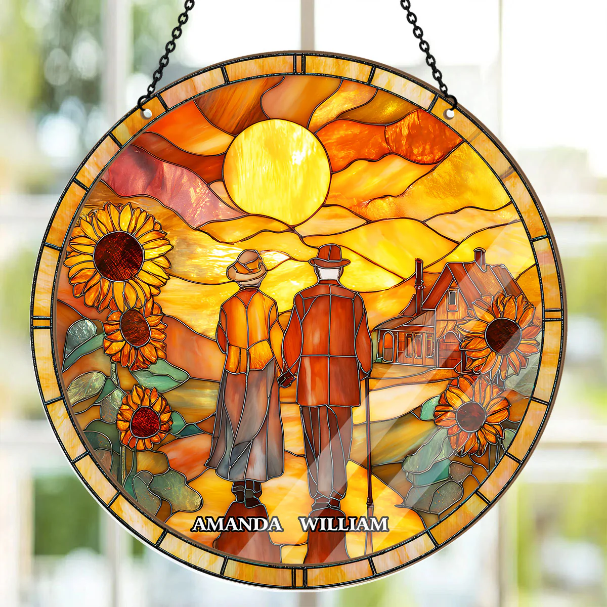Golden Love Path - Personalized Window Hanging Suncatcher - Image 2
