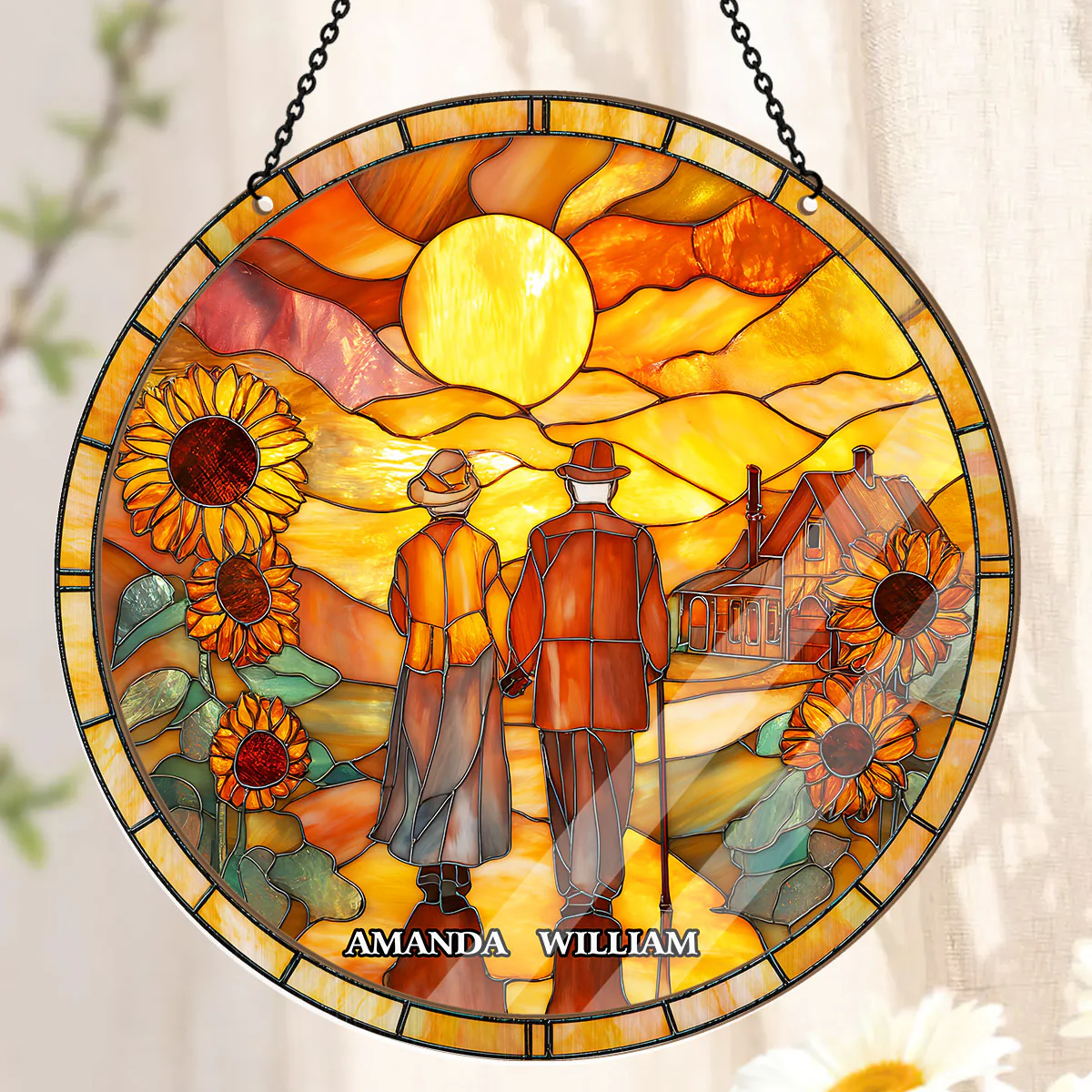 Golden Love Path - Personalized Window Hanging Suncatcher - Image 3