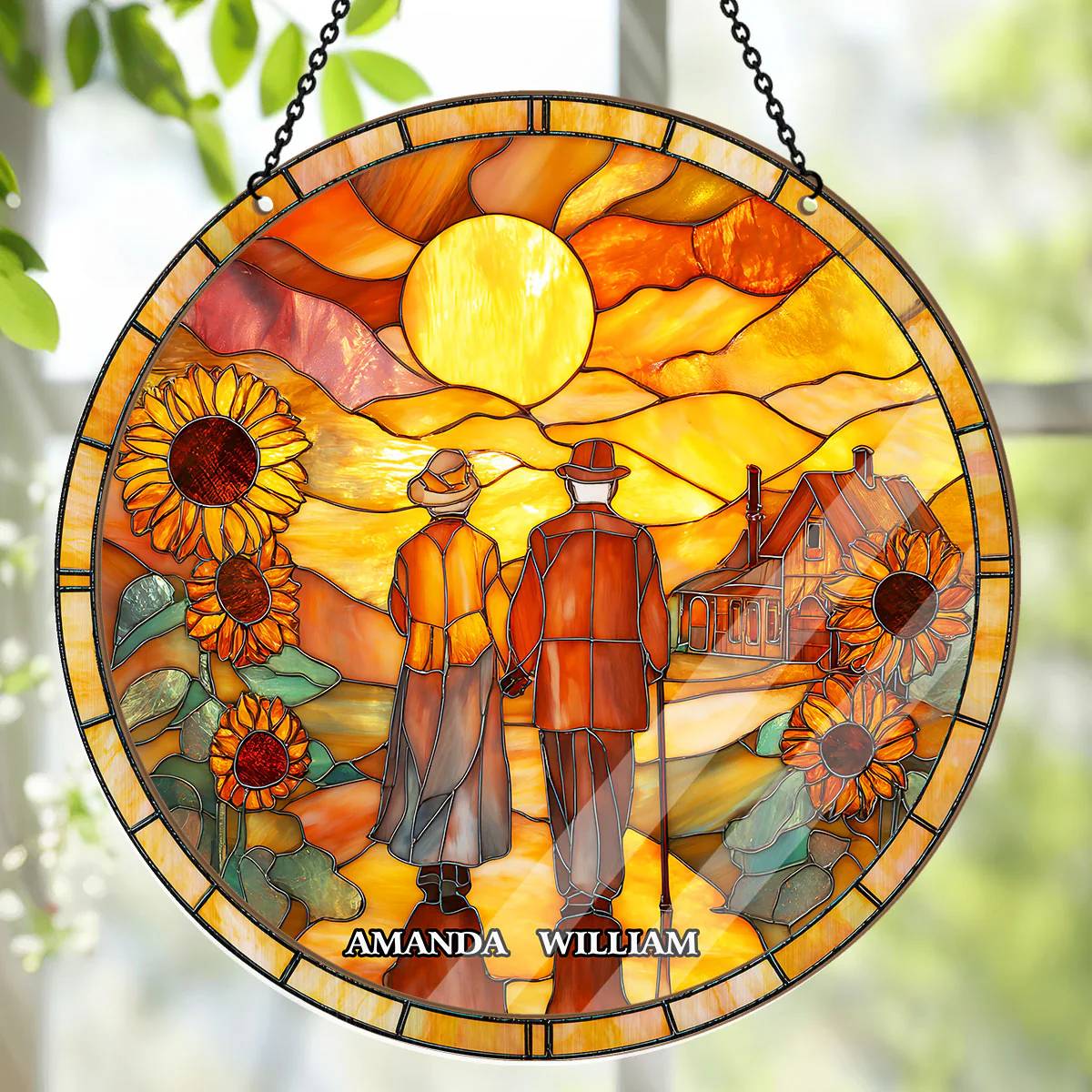 Golden Love Path - Personalized Window Hanging Suncatcher - Image 4