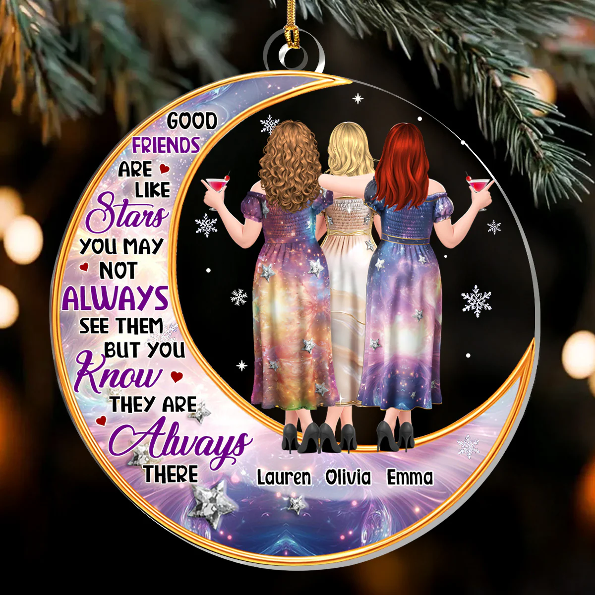 Good Friends Are Like Stars - Personalized 1-Layer Acrylic Ornament